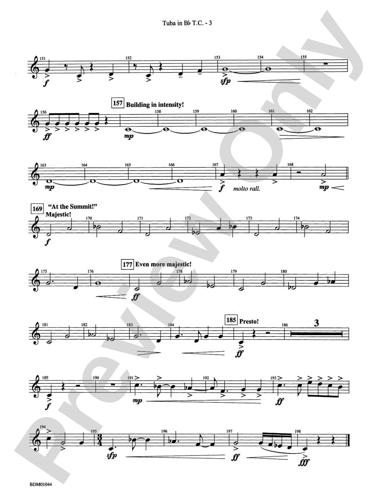 To the Summit! (Strive for the Highest): (wp) B-flat Tuba T.C.