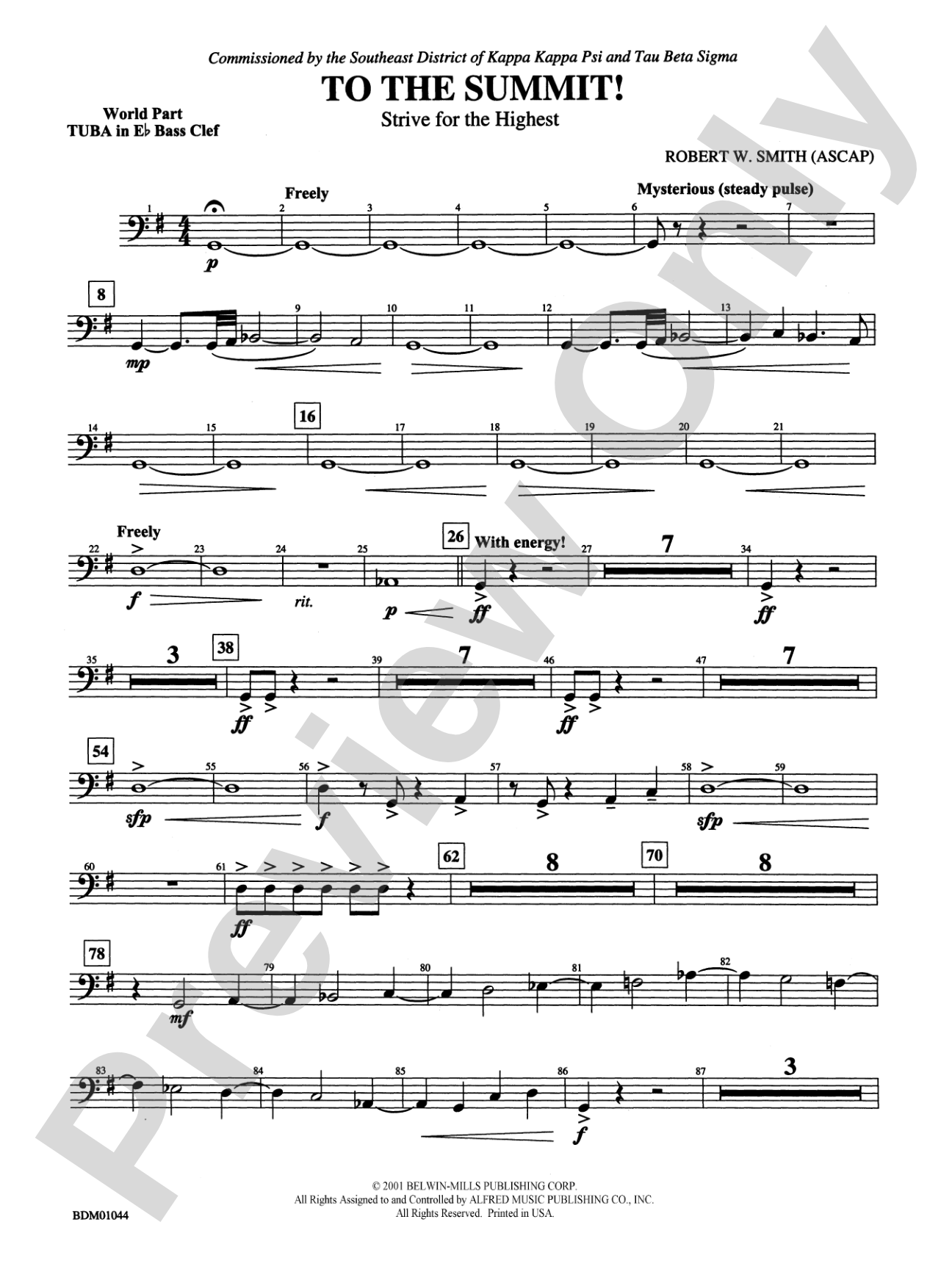 To the Summit! (Strive for the Highest): (wp) E-flat Tuba B.C.