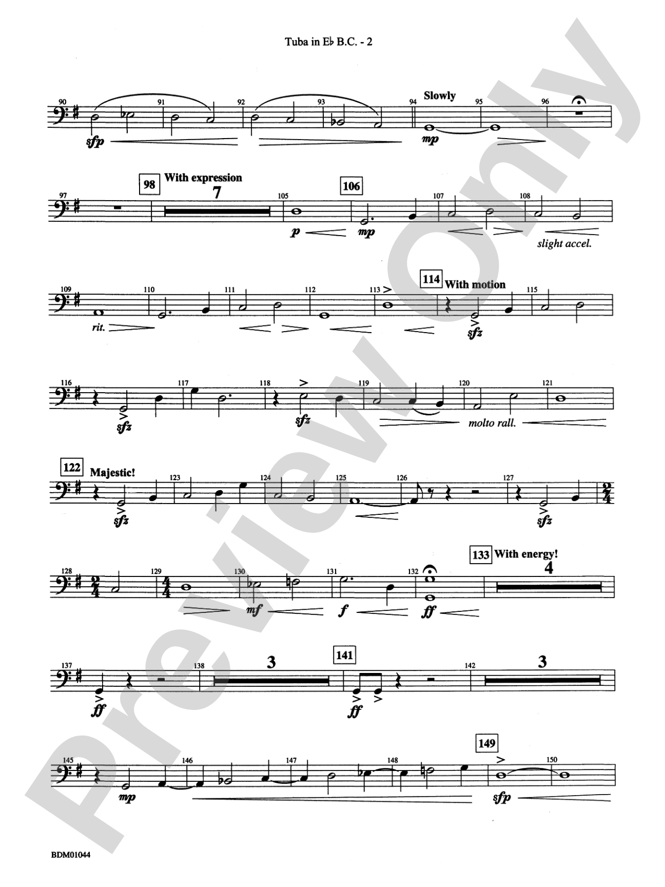 To the Summit! (Strive for the Highest): (wp) E-flat Tuba B.C.