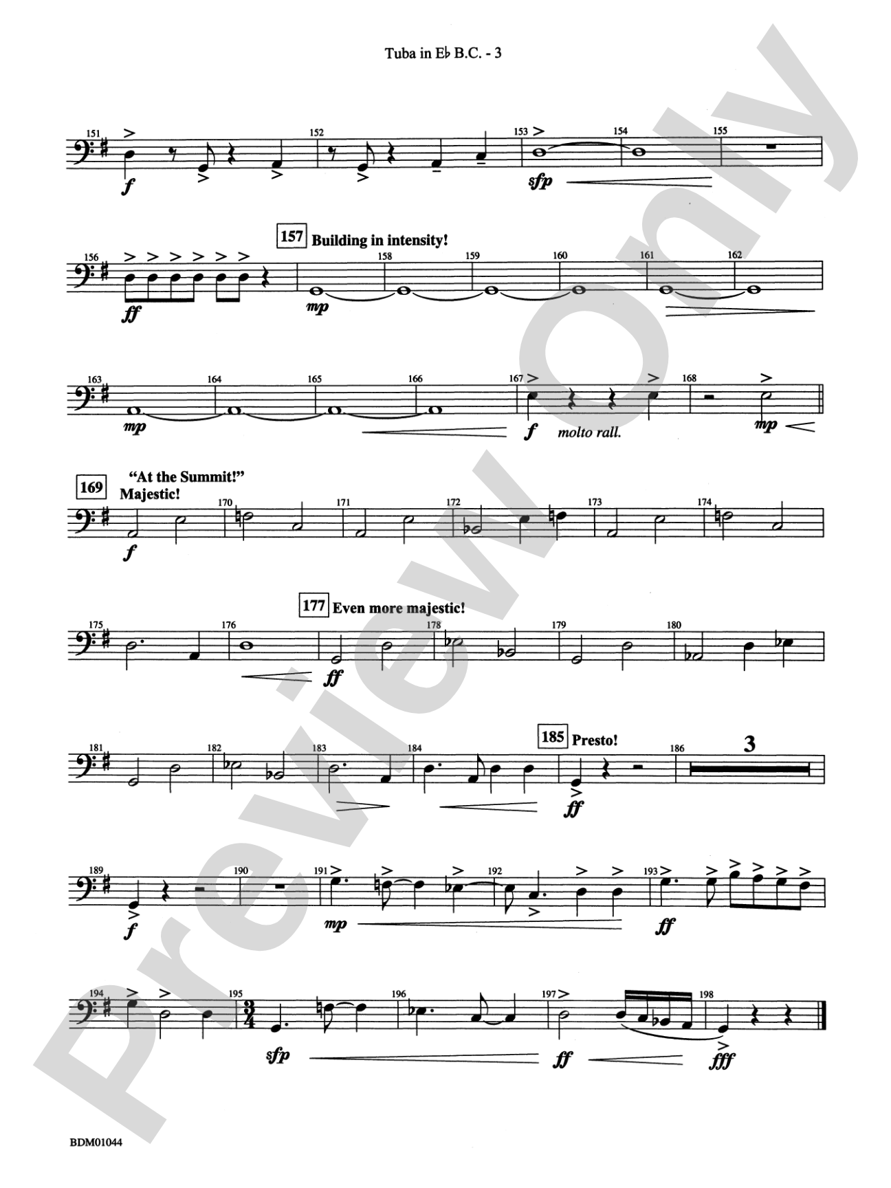 To the Summit! (Strive for the Highest): (wp) E-flat Tuba B.C.