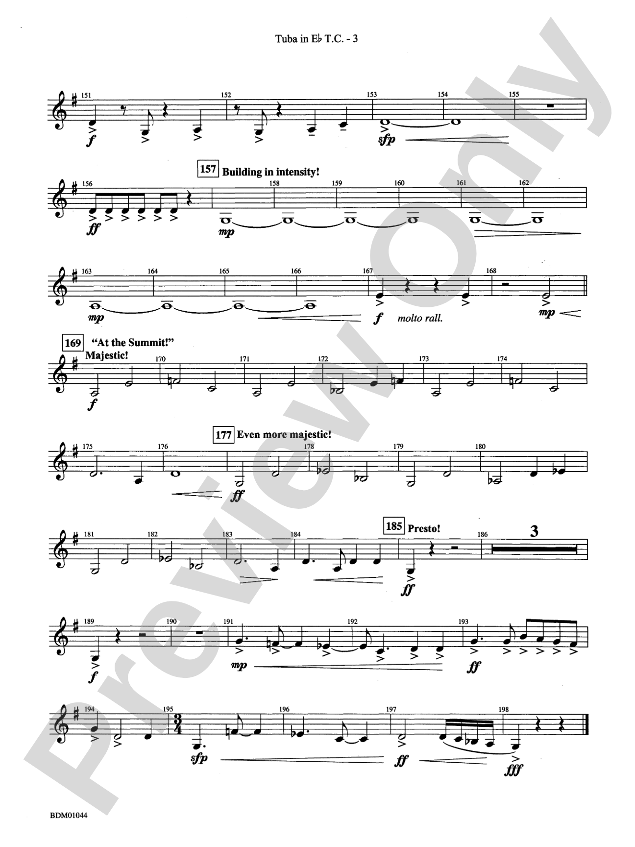 To the Summit! (Strive for the Highest): (wp) E-flat Tuba T.C.