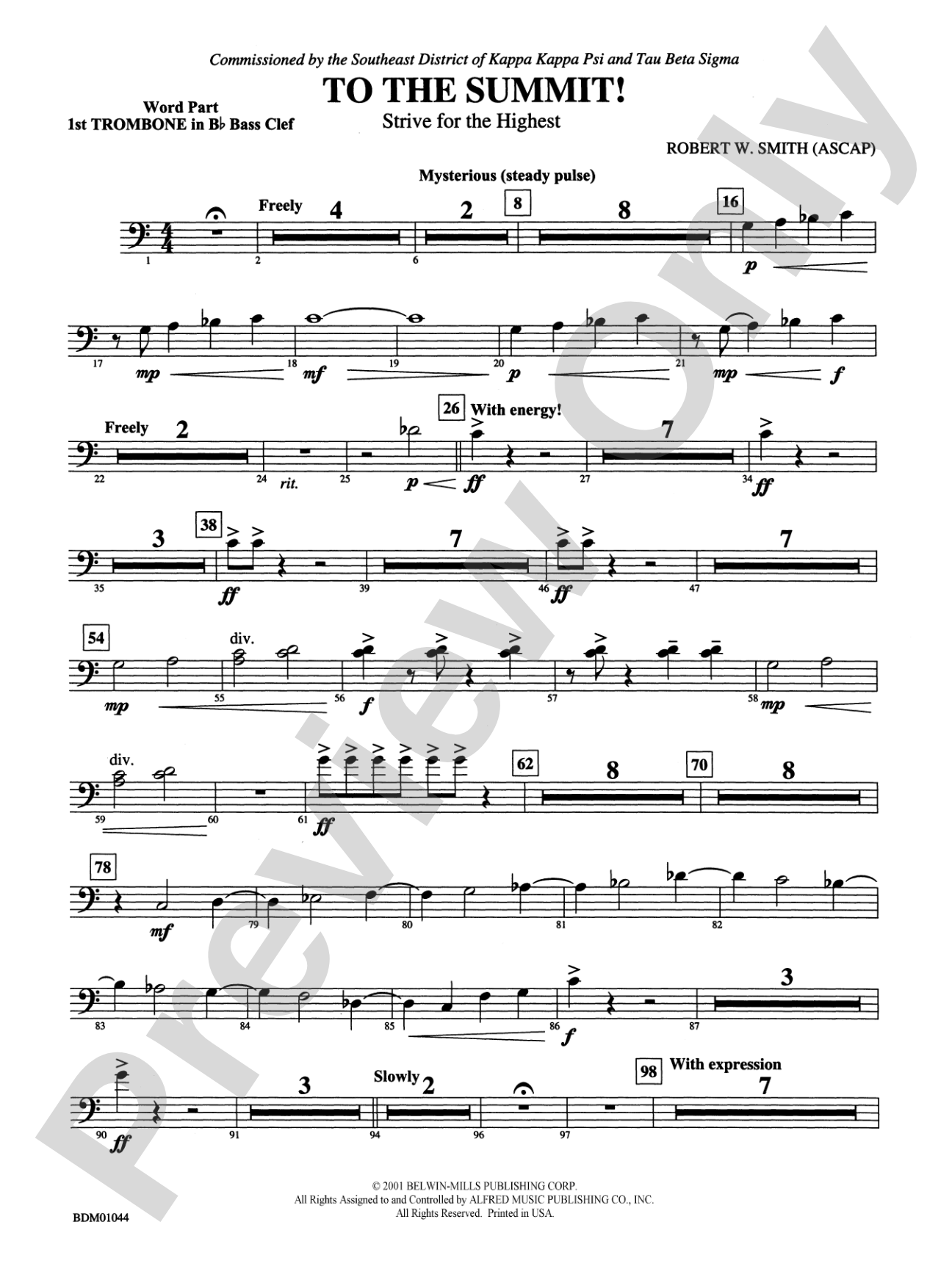 To the Summit! (Strive for the Highest): (wp) 1st B-flat Trombone B.C.