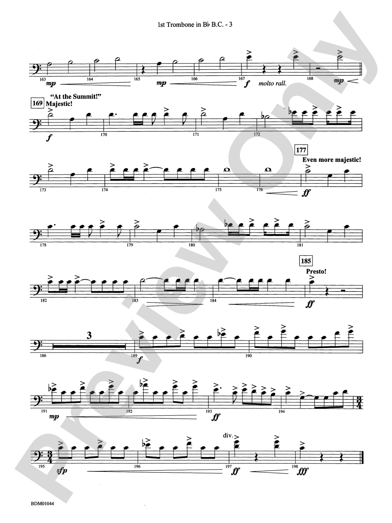 To the Summit! (Strive for the Highest): (wp) 1st B-flat Trombone B.C.