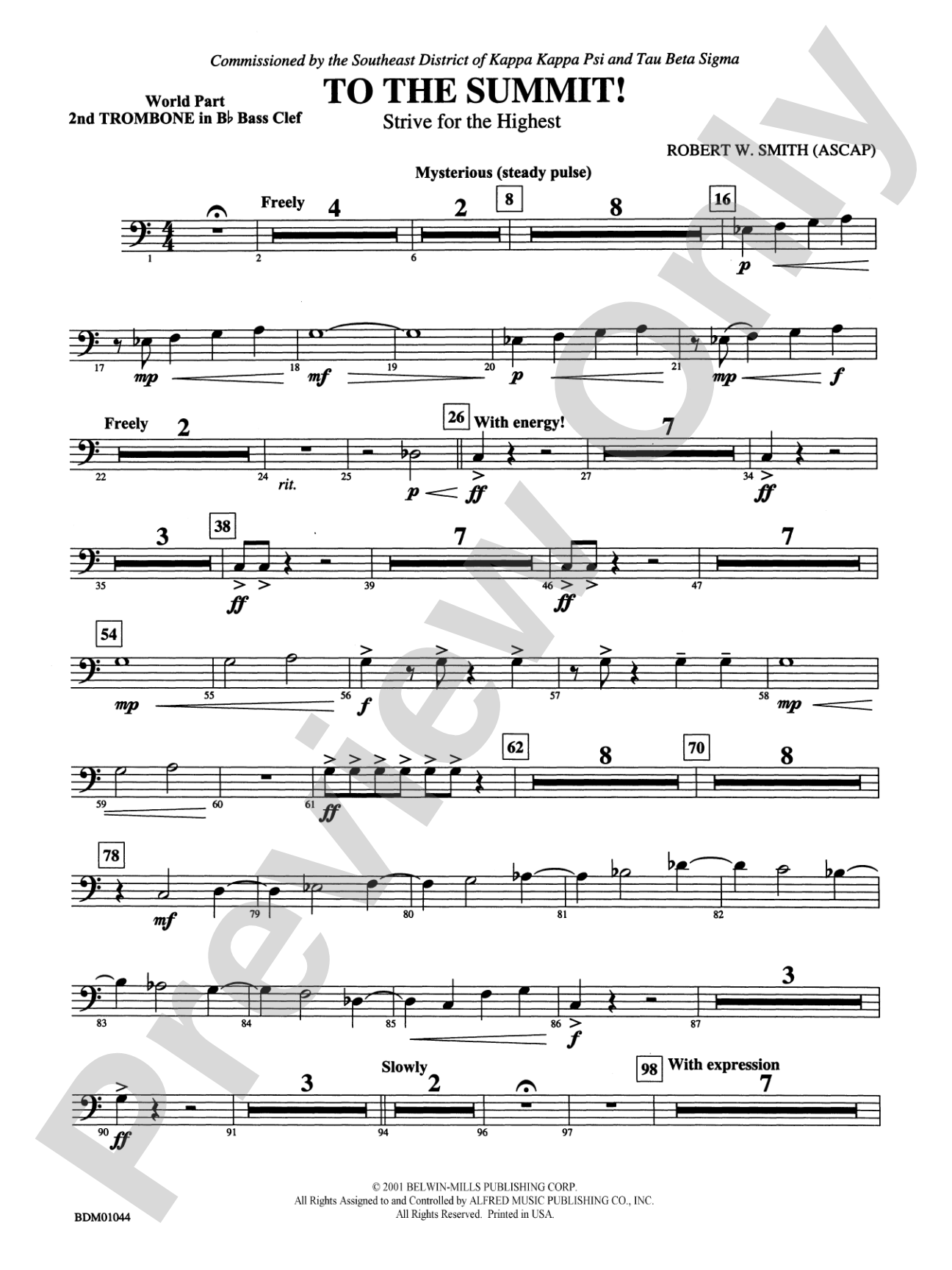 To the Summit! (Strive for the Highest): (wp) 2nd B-flat Trombone B.C.