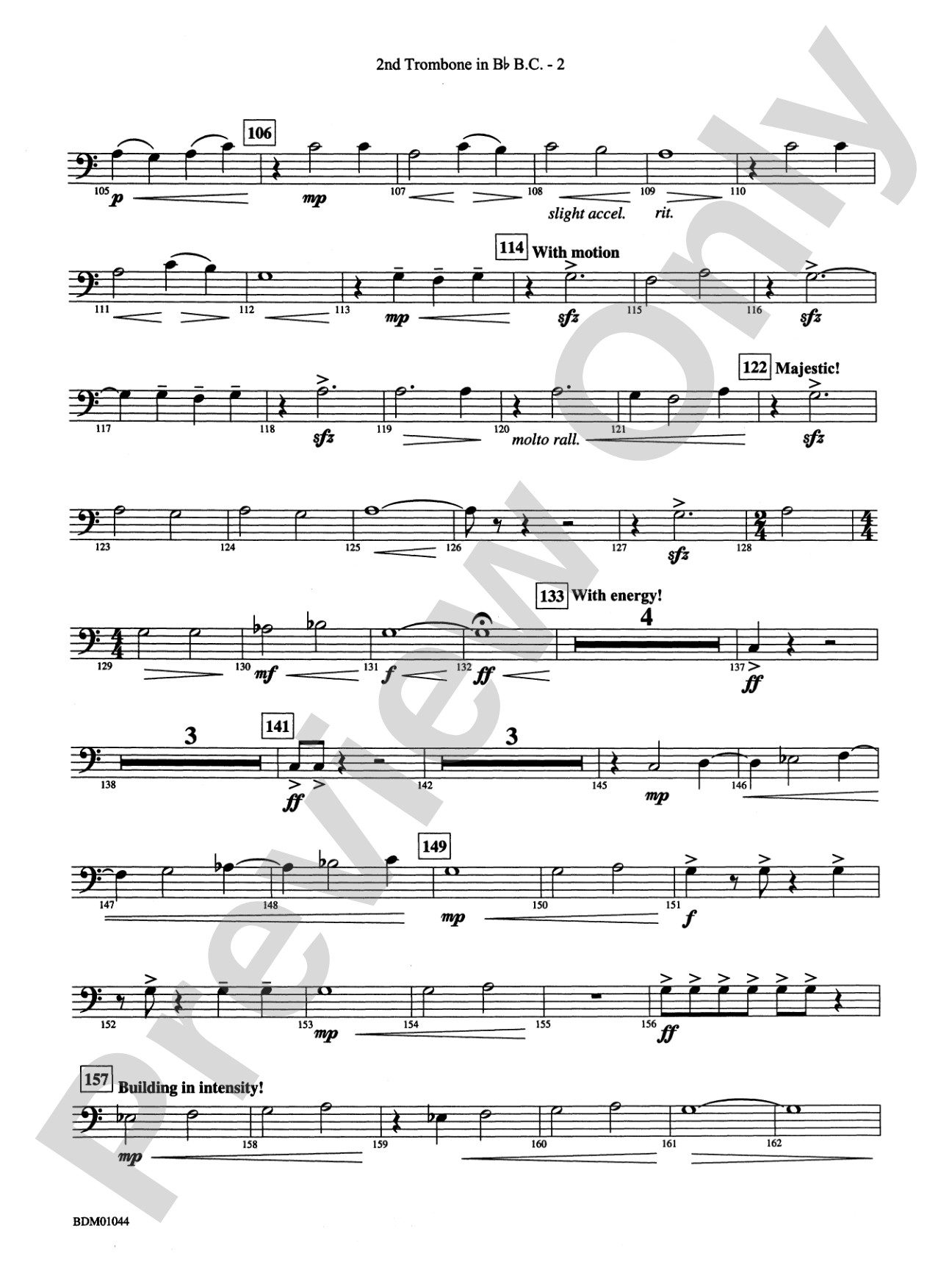 To the Summit! (Strive for the Highest): (wp) 2nd B-flat Trombone B.C.