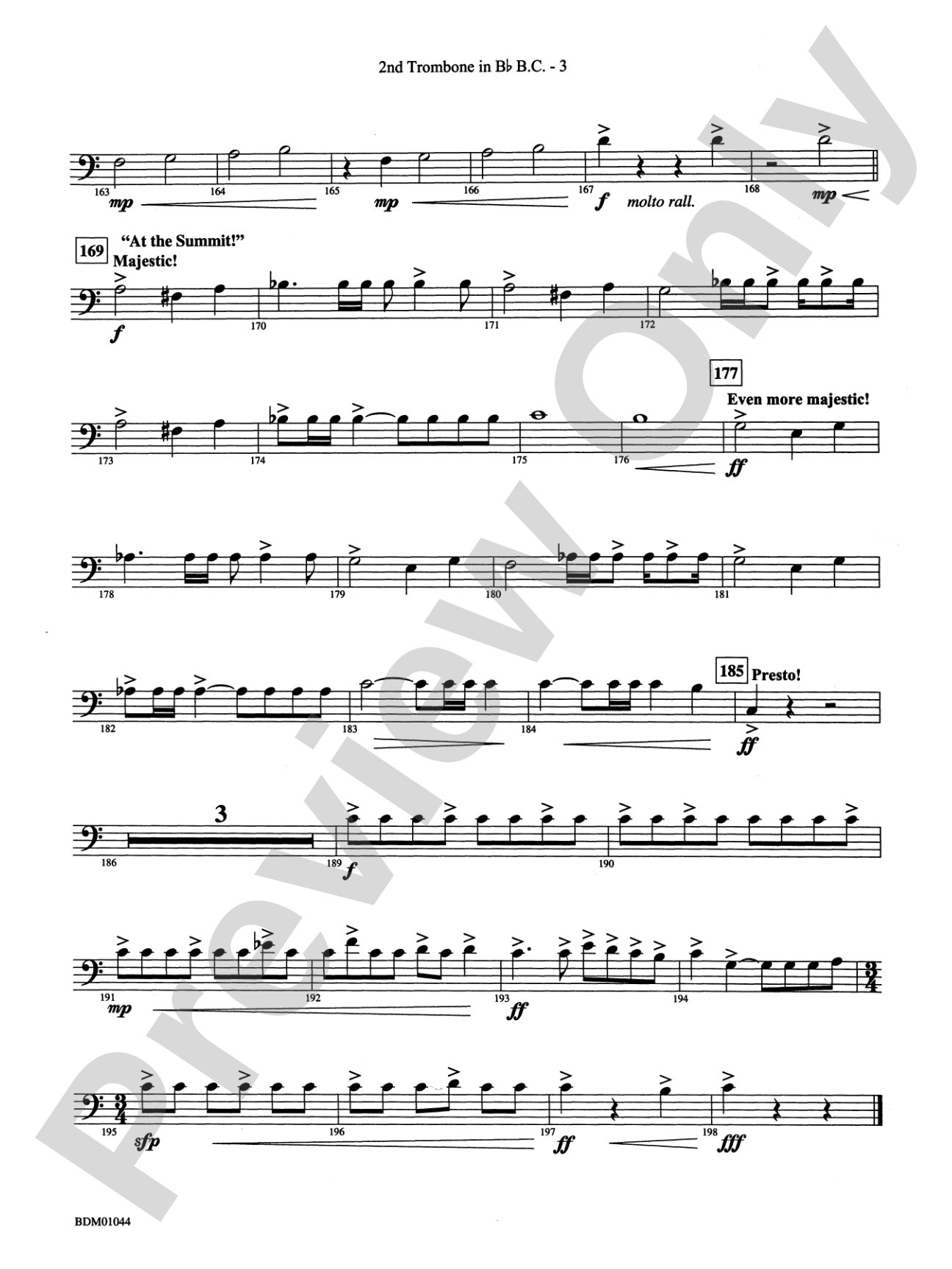 To the Summit! (Strive for the Highest): (wp) 2nd B-flat Trombone B.C.