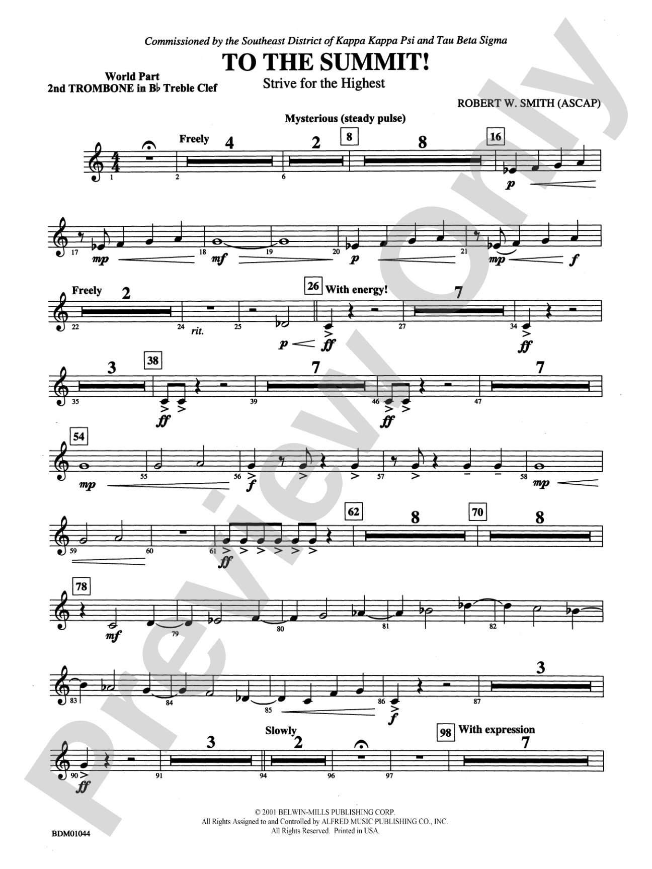 To the Summit! (Strive for the Highest): (wp) 2nd B-flat Trombone T.C.