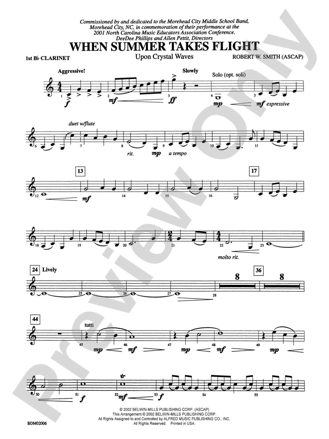 When Summer Takes Flight: 1st B-flat Clarinet