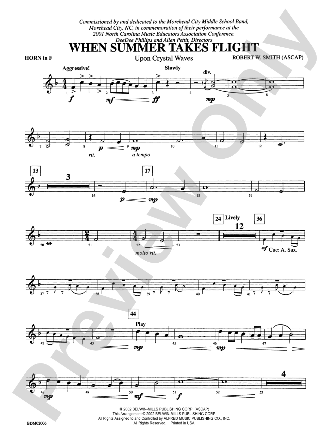 When Summer Takes Flight: 1st F Horn
