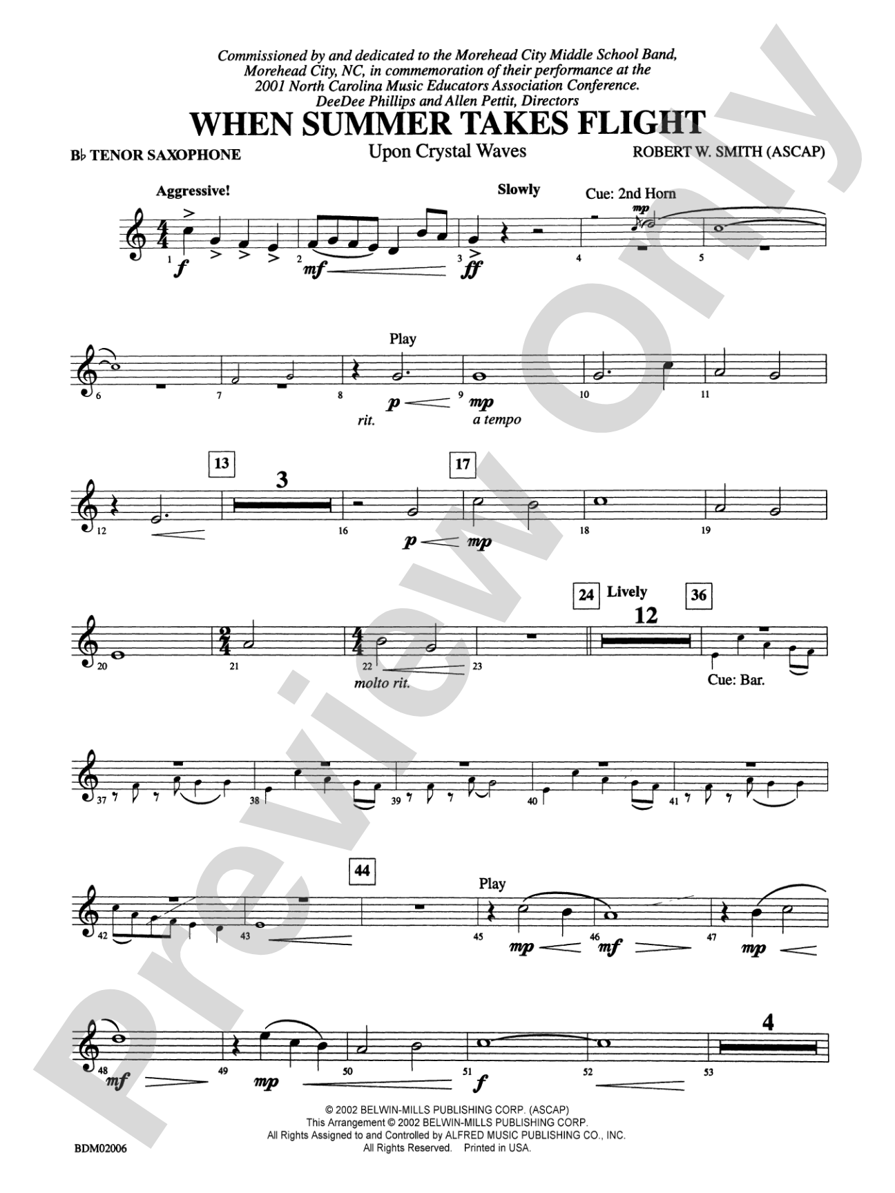 When Summer Takes Flight: B-flat Tenor Saxophone