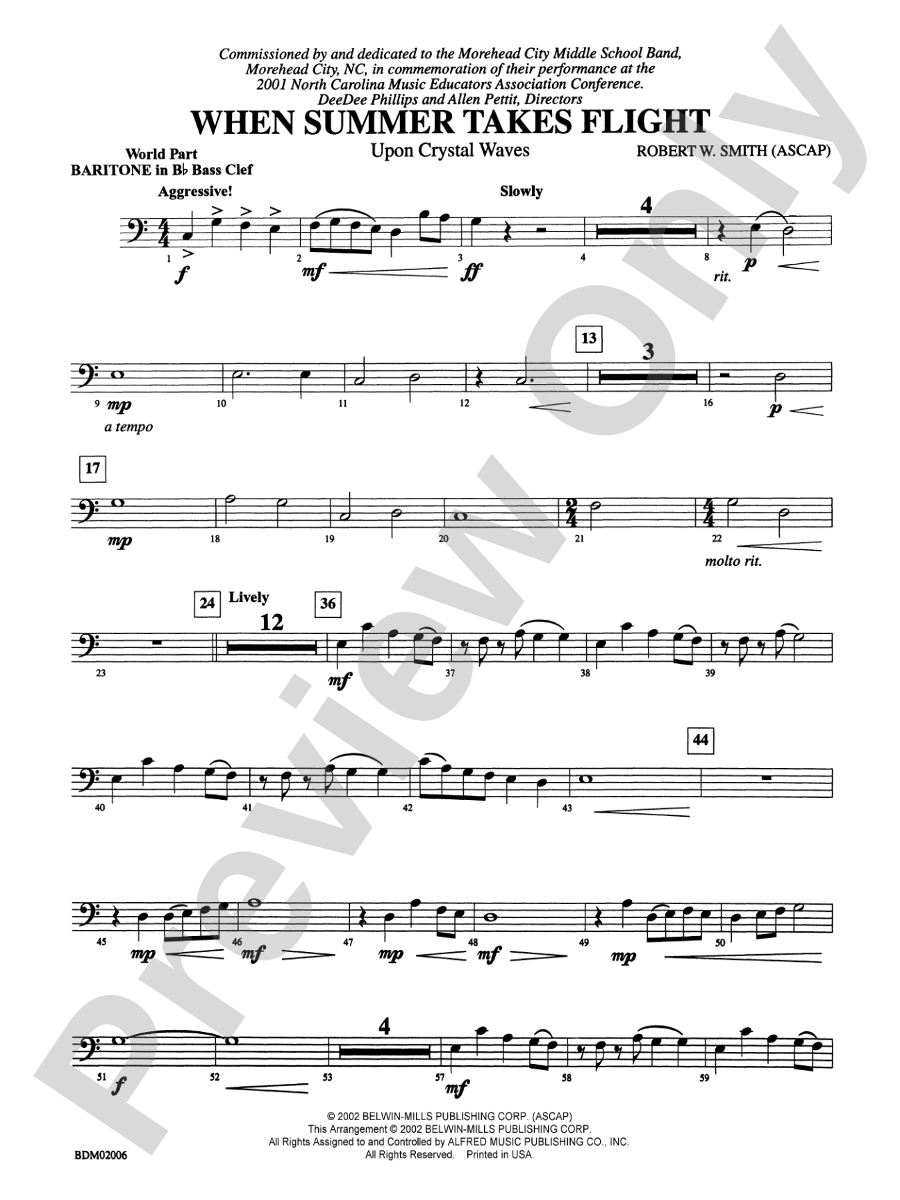 When Summer Takes Flight: (wp) B-flat Baritone B.C.