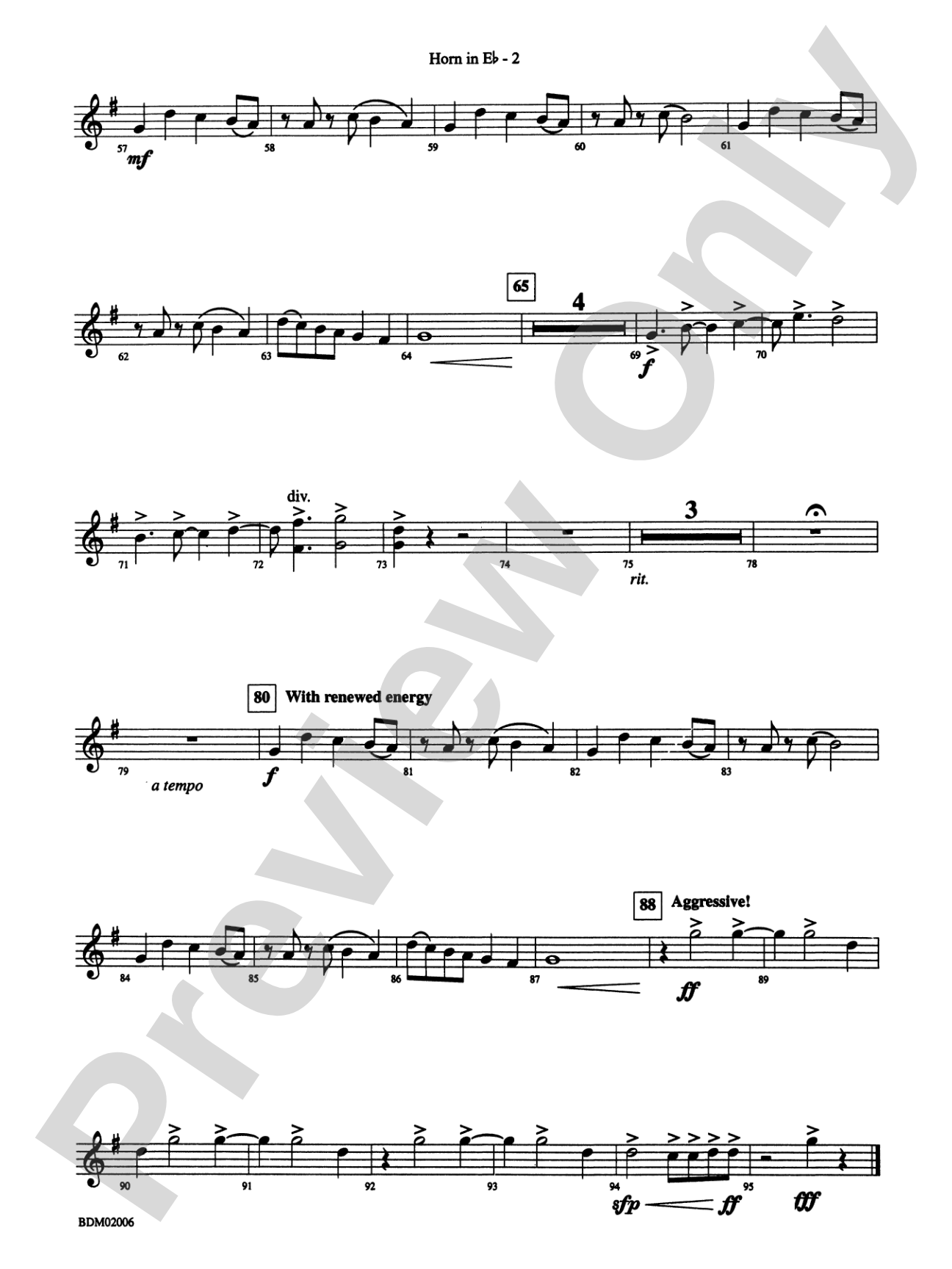 When Summer Takes Flight: (wp) 1st Horn in E-flat