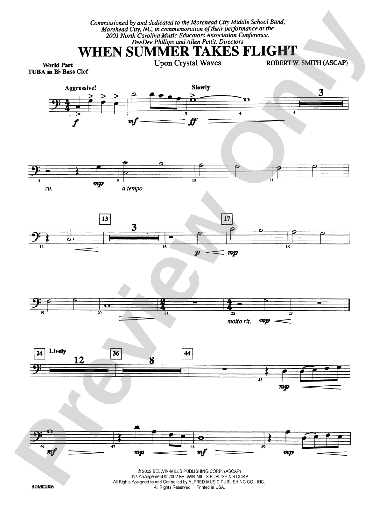 When Summer Takes Flight: (wp) B-flat Tuba B.C.