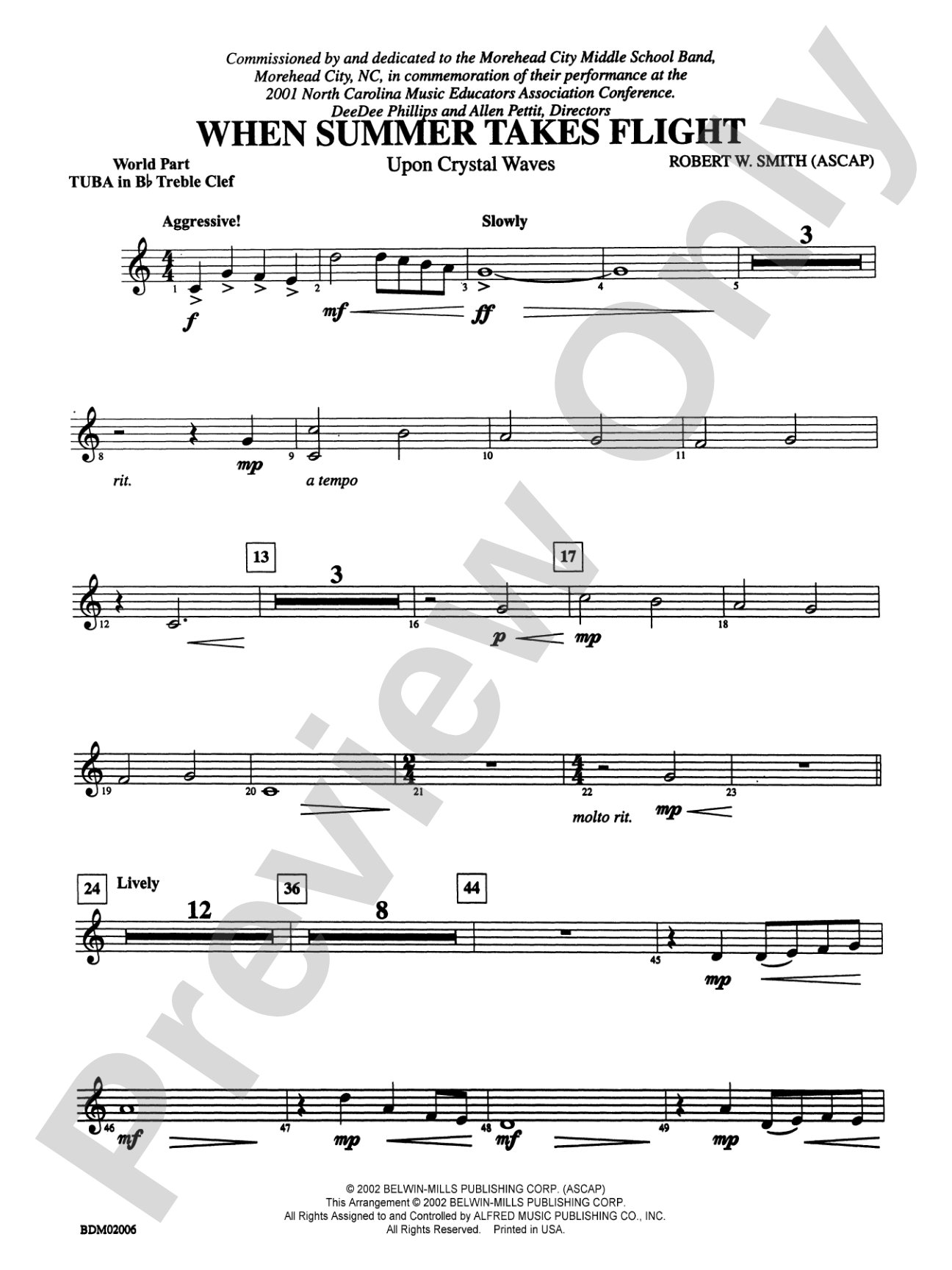 When Summer Takes Flight: (wp) B-flat Tuba T.C.