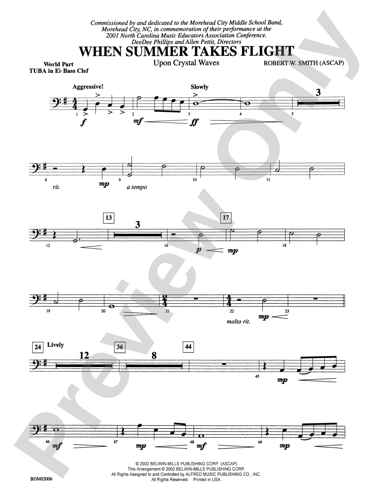 When Summer Takes Flight: (wp) E-flat Tuba B.C.