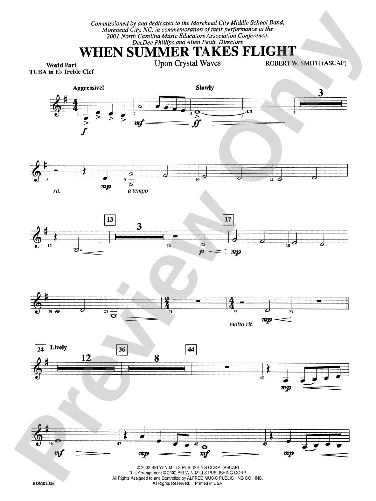 When Summer Takes Flight: (wp) E-flat Tuba T.C.