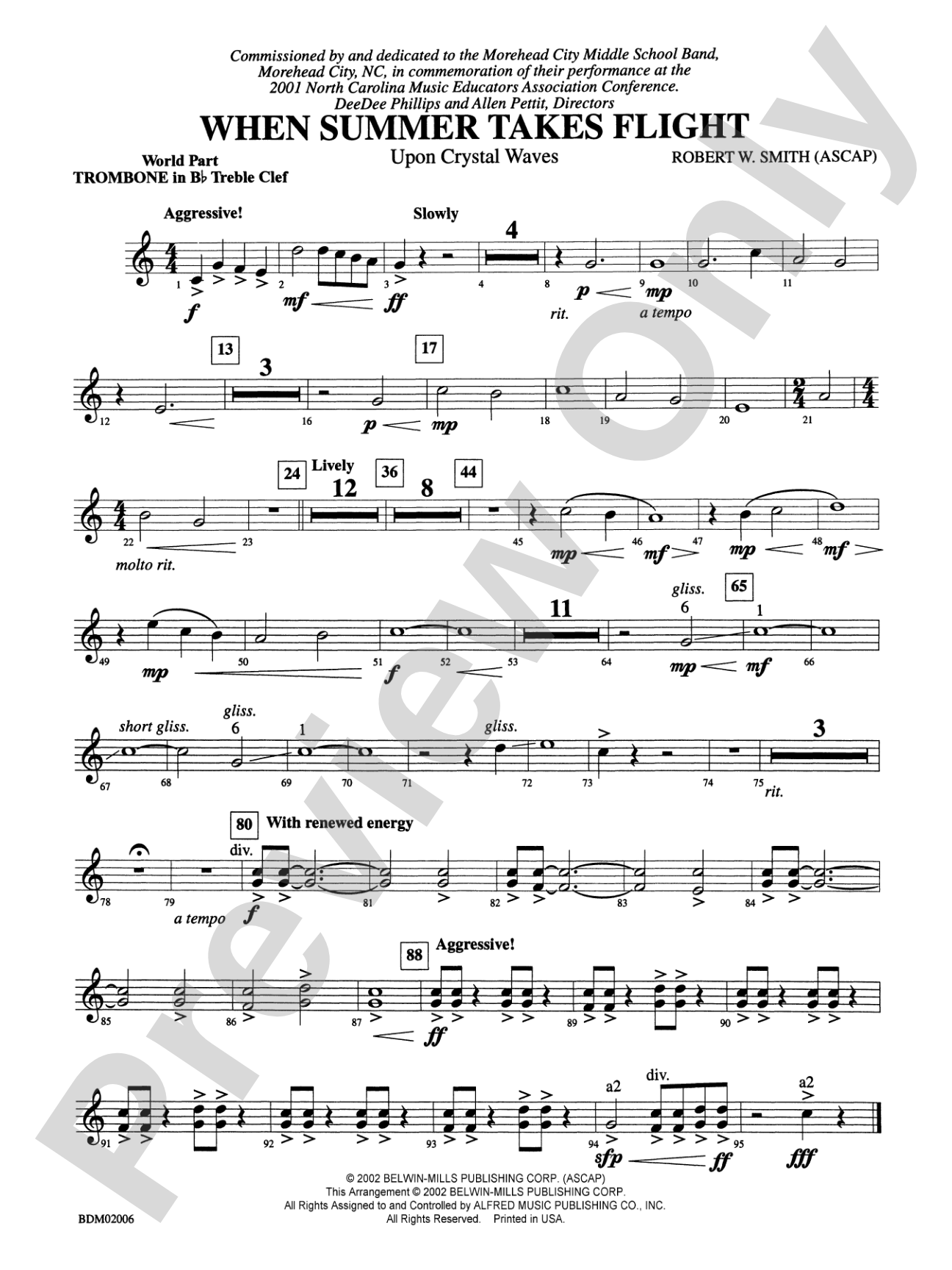 When Summer Takes Flight: (wp) 1st B-flat Trombone T.C.