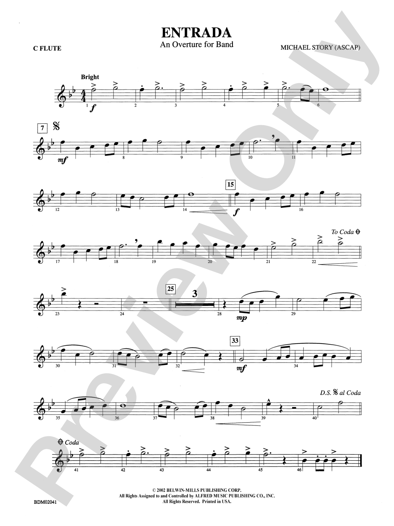 Entrada (An Overture for Band): Flute