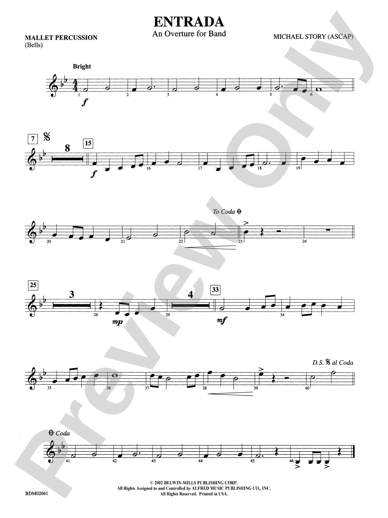 Entrada (An Overture for Band): Mallets