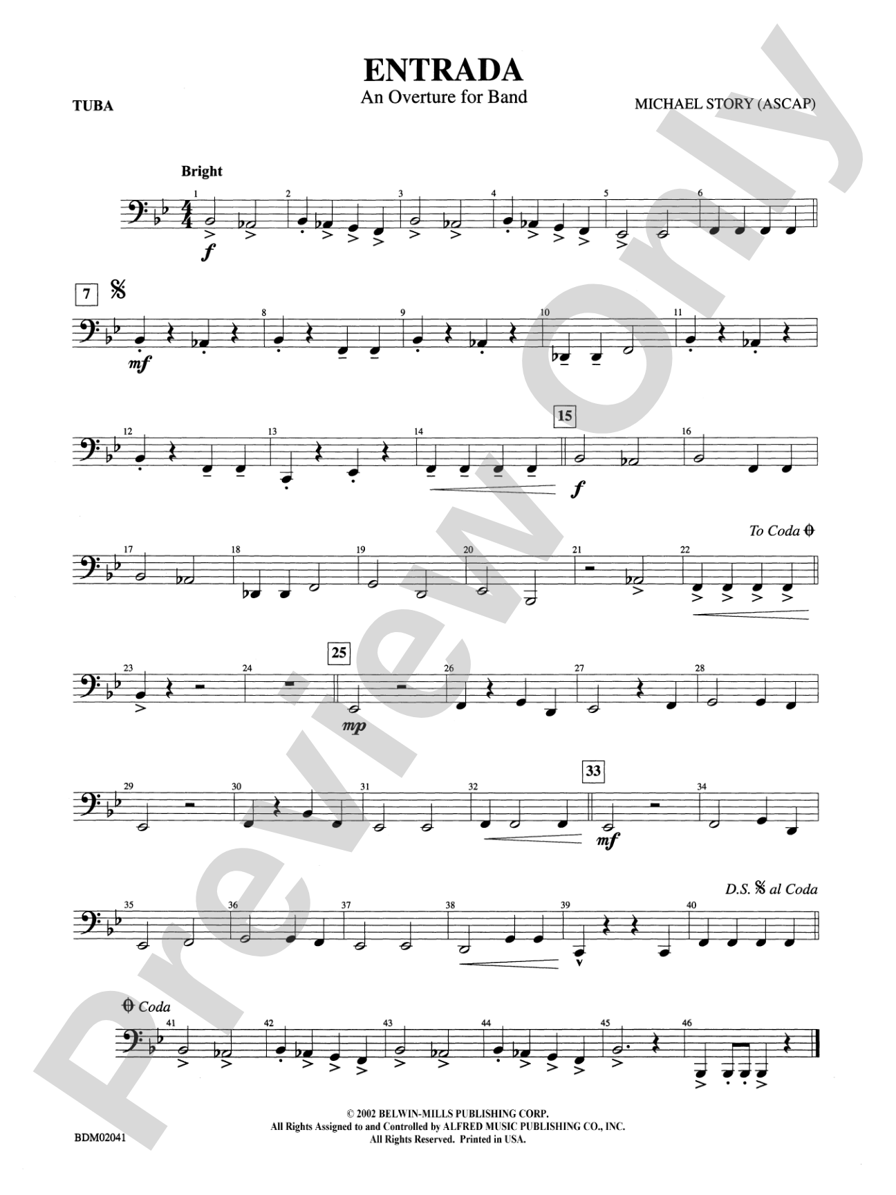 Entrada (An Overture for Band): Tuba