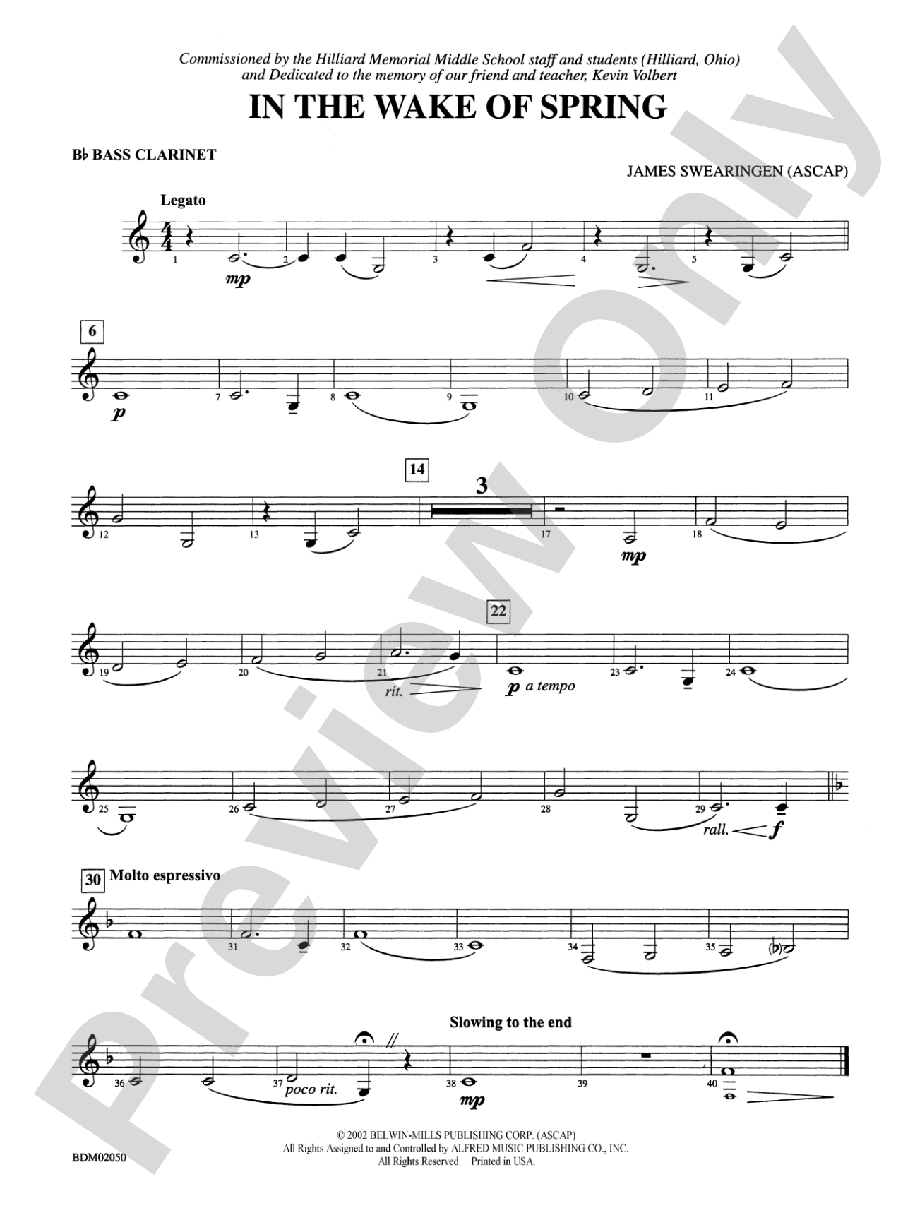In the Wake of Spring: B-flat Bass Clarinet