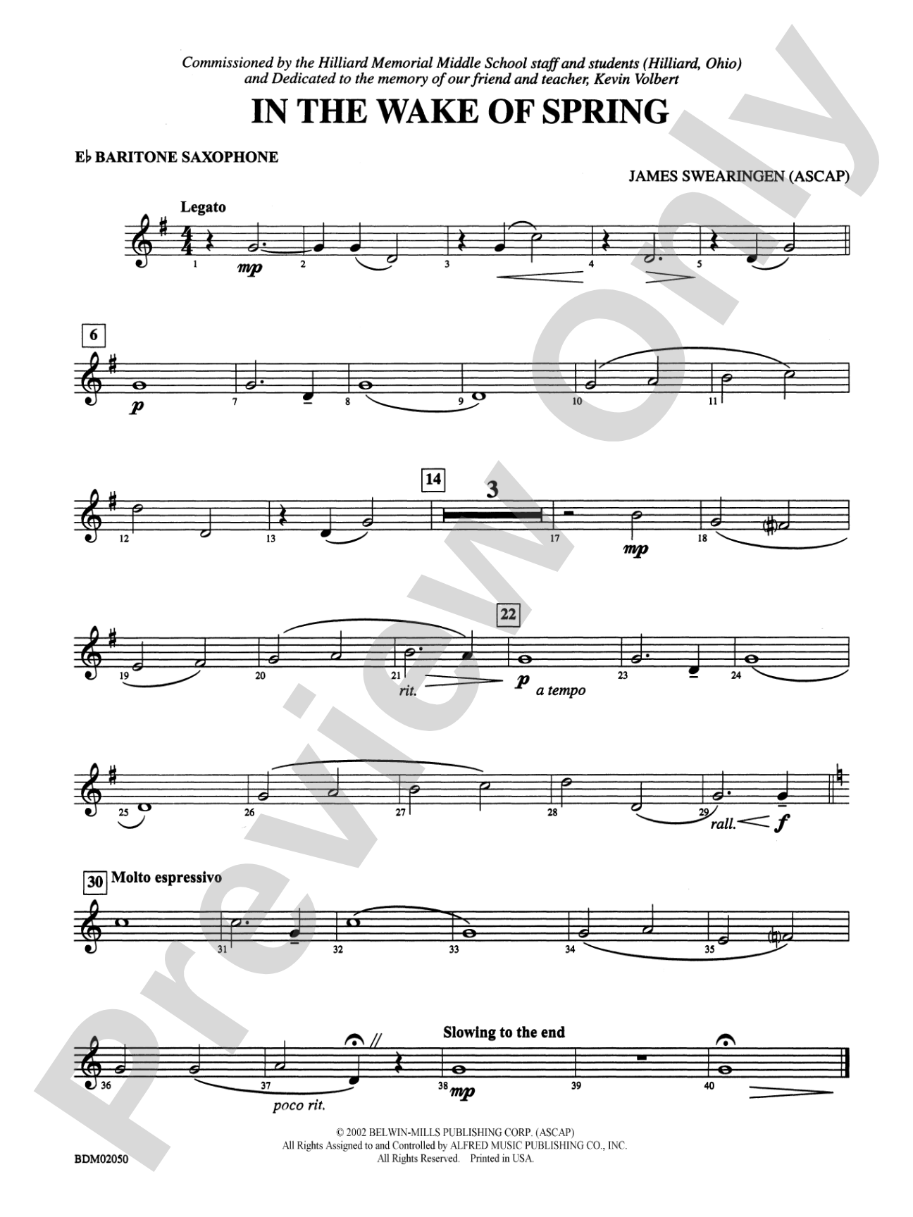 In the Wake of Spring: E-flat Baritone Saxophone