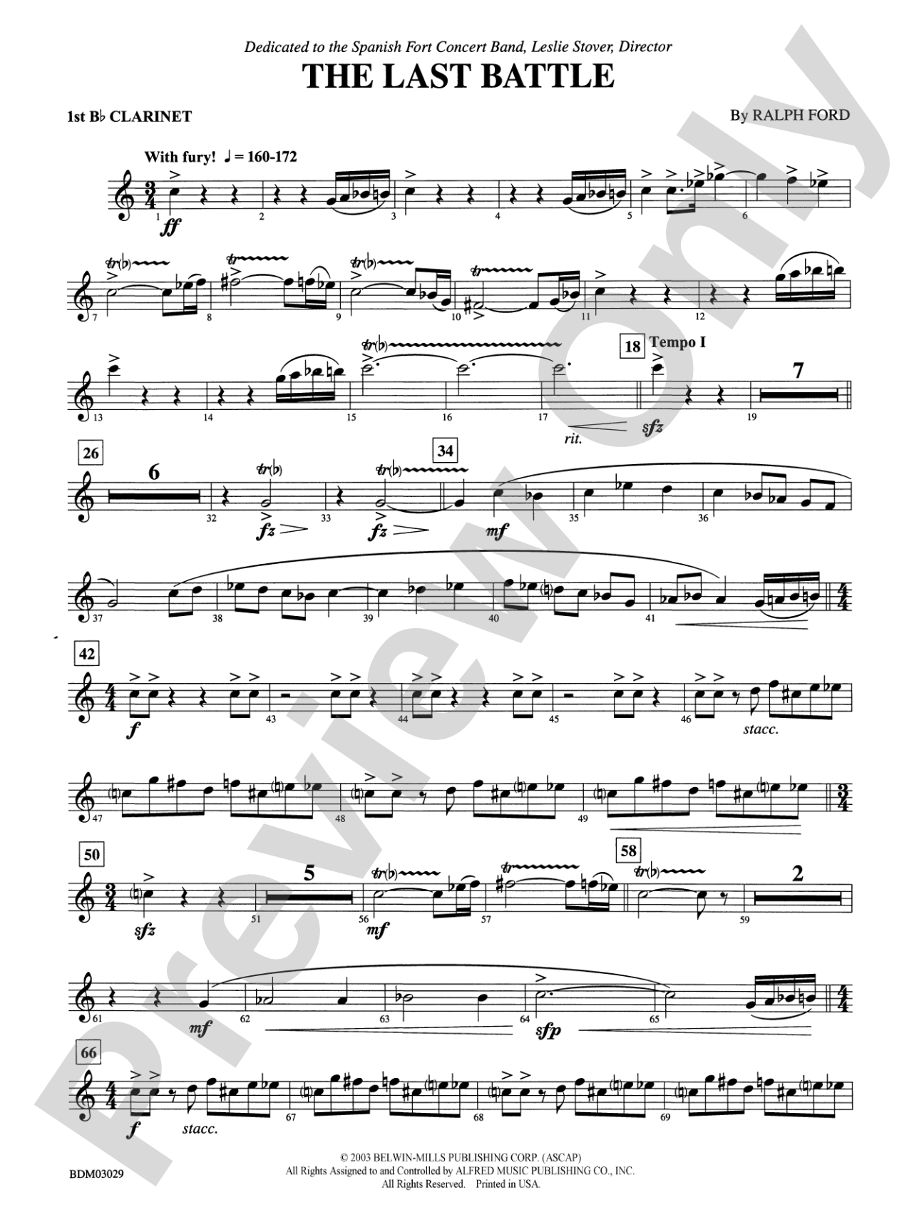 The Last Battle: 1st B-flat Clarinet