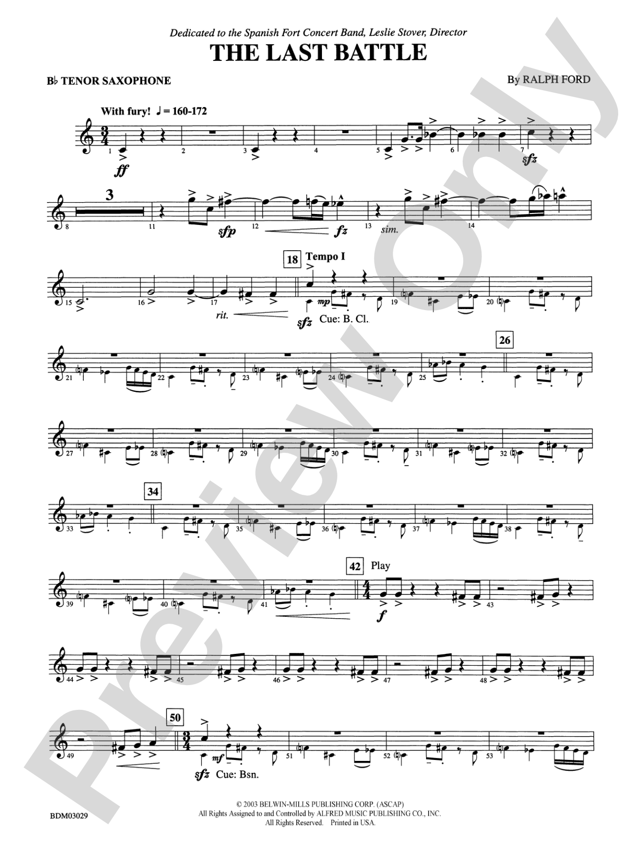 The Last Battle: B-flat Tenor Saxophone
