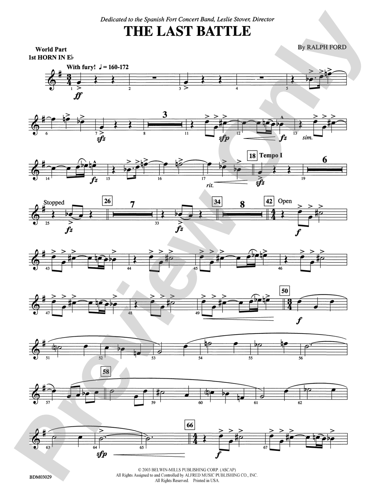 The Last Battle: (wp) 1st Horn in E-flat