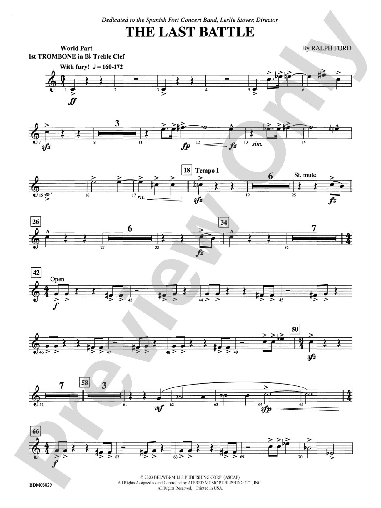 The Last Battle: (wp) 1st B-flat Trombone T.C.