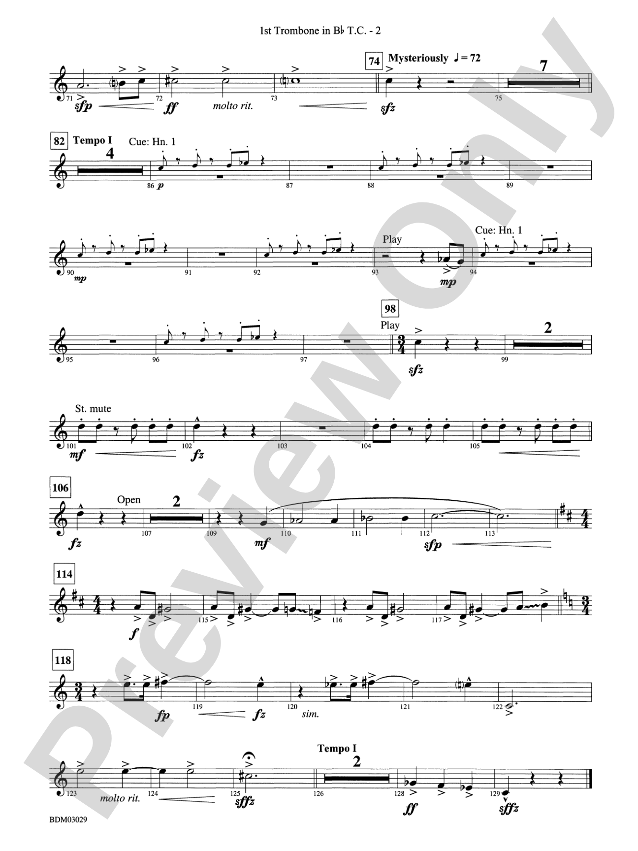 The Last Battle: (wp) 1st B-flat Trombone T.C.