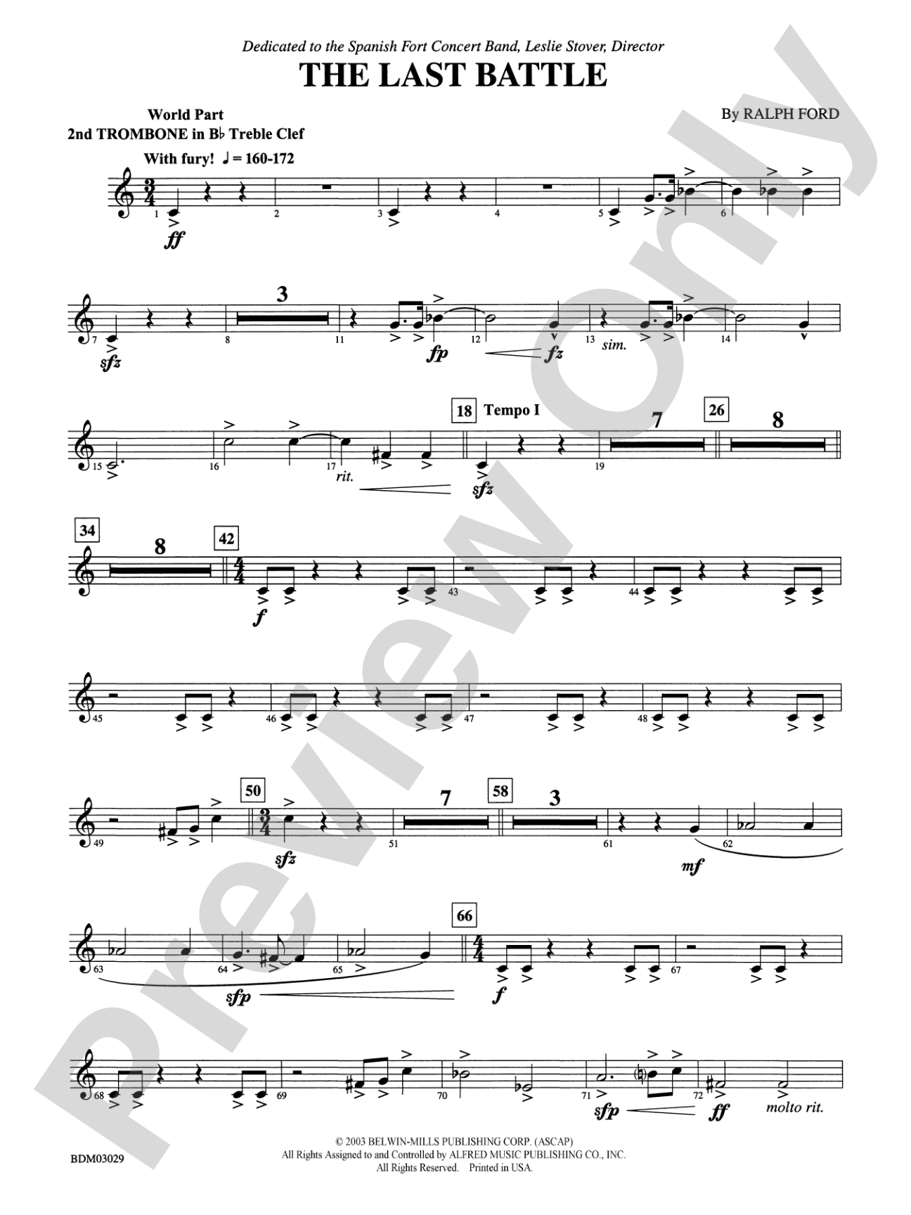 The Last Battle: (wp) 2nd B-flat Trombone T.C.