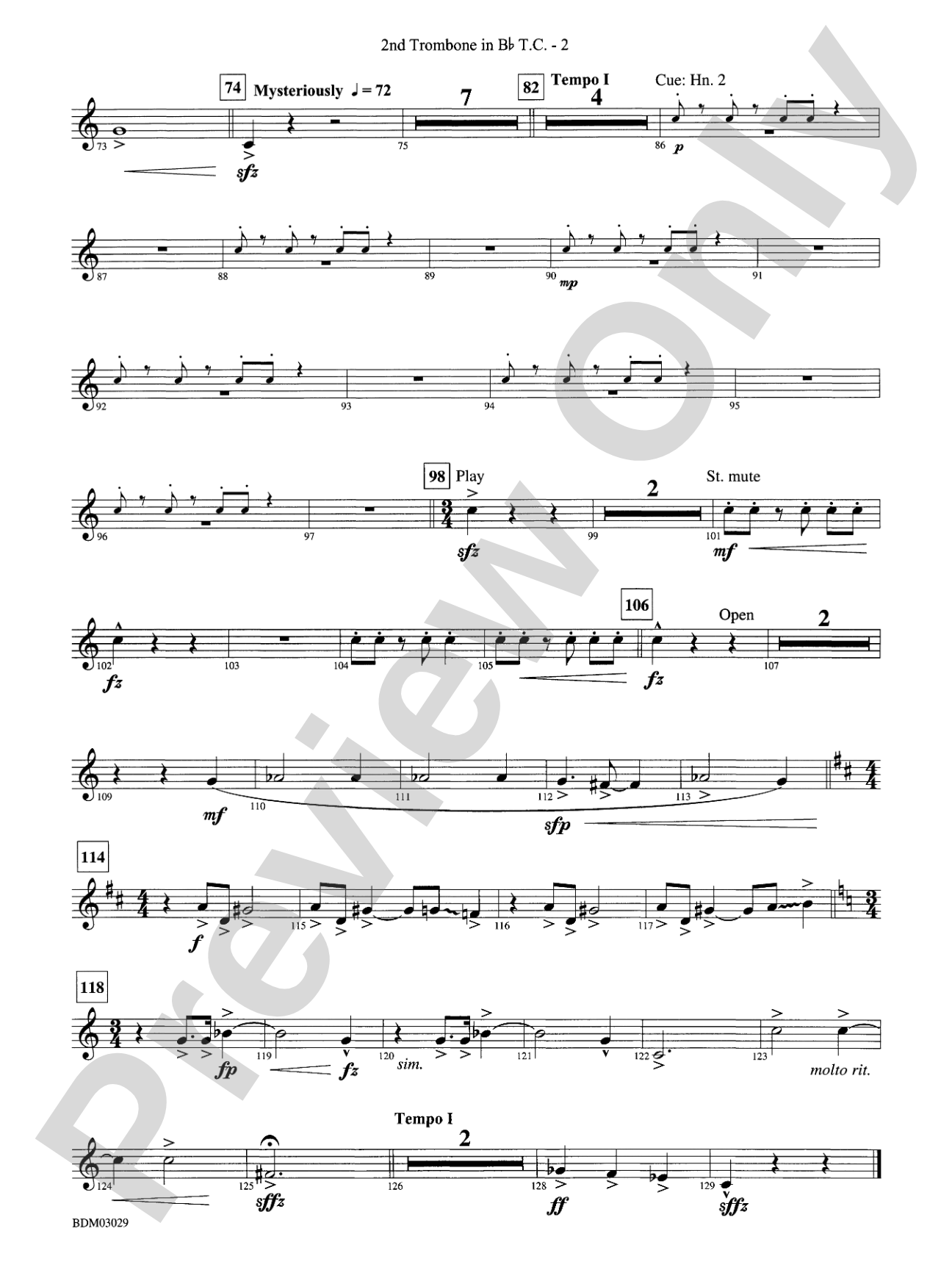 The Last Battle: (wp) 2nd B-flat Trombone T.C.