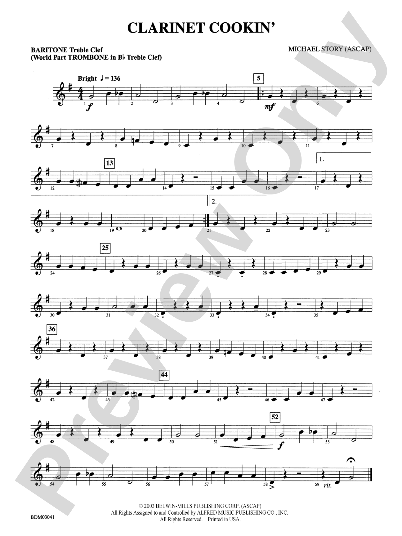 Clarinet Cookin': Baritone T.C.