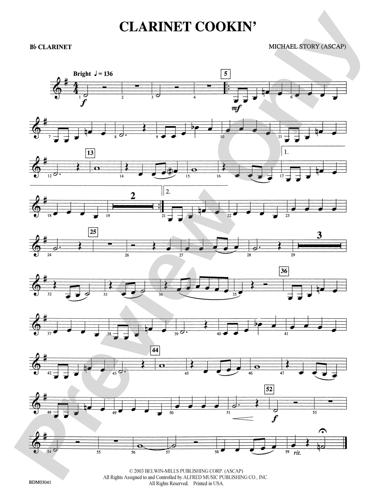 Clarinet Cookin': 1st B-flat Clarinet