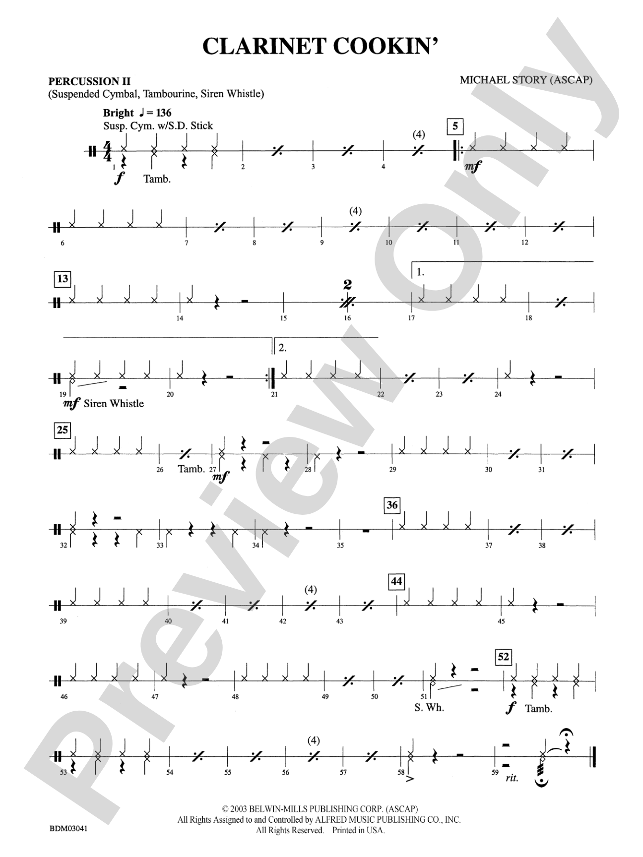 Clarinet Cookin': 2nd Percussion