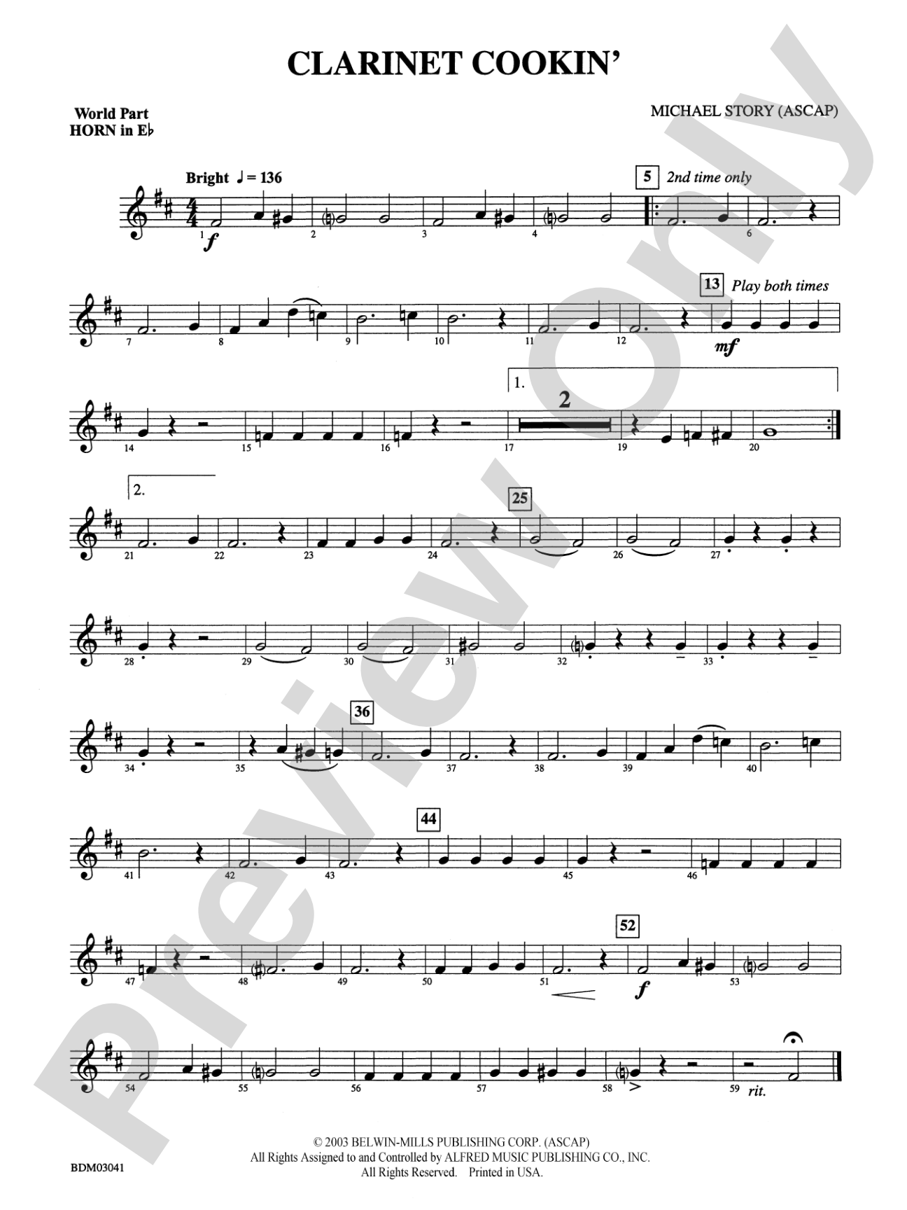 Clarinet Cookin': (wp) 1st Horn in E-flat