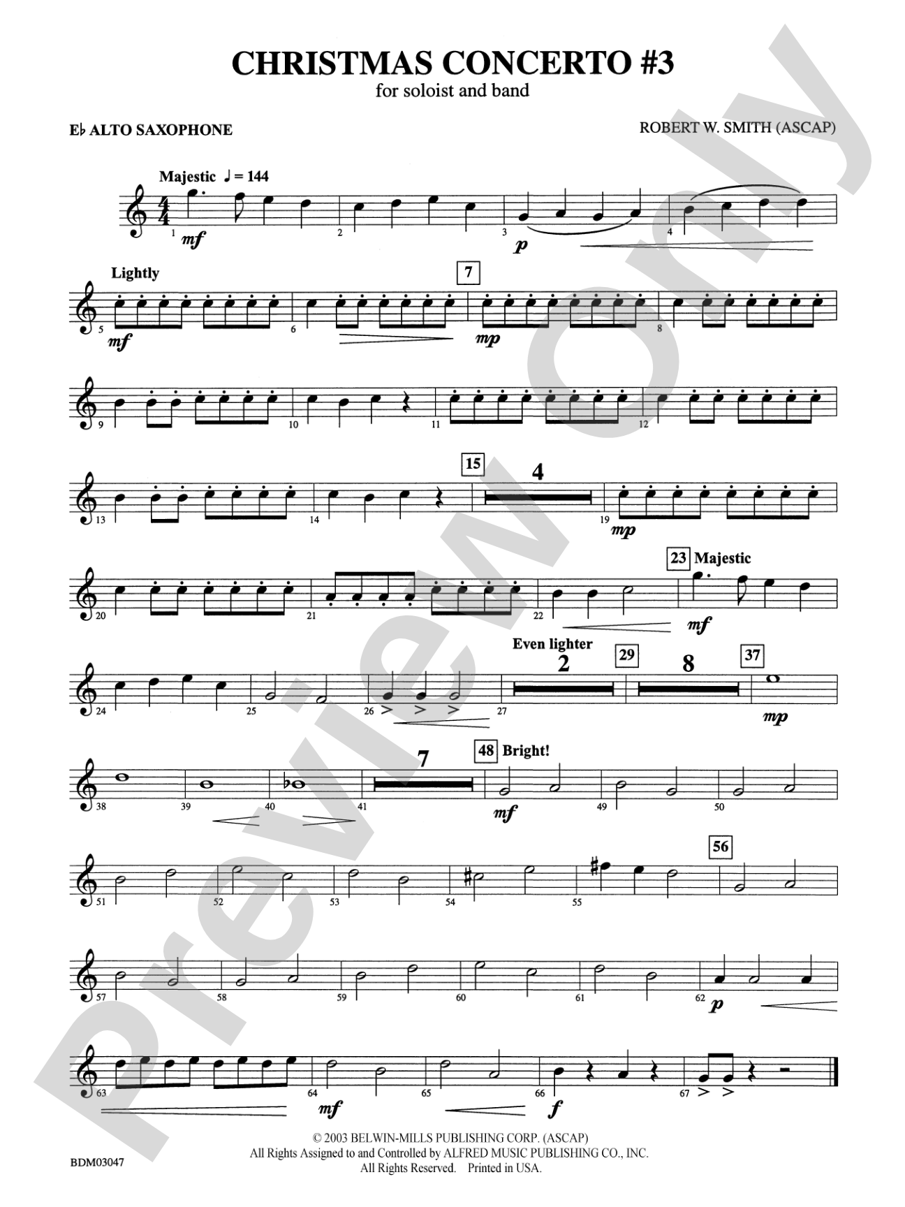 Christmas Concerto #3 (for Soloist and Band): E-flat Alto Saxophone