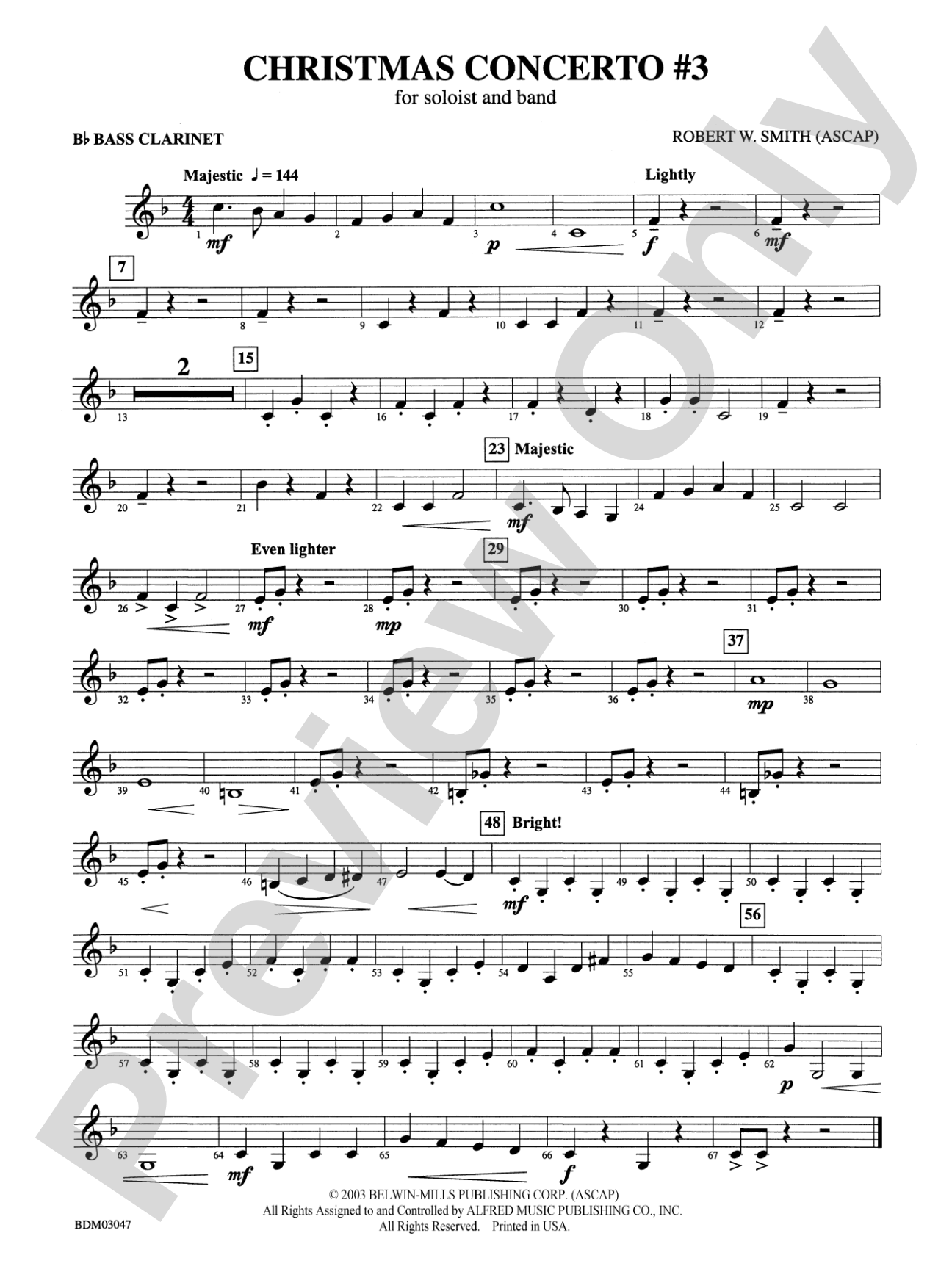 Christmas Concerto #3 (for Soloist and Band): B-flat Bass Clarinet