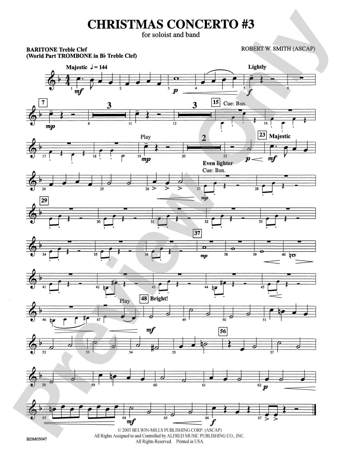 Christmas Concerto #3 (for Soloist and Band): Baritone T.C.