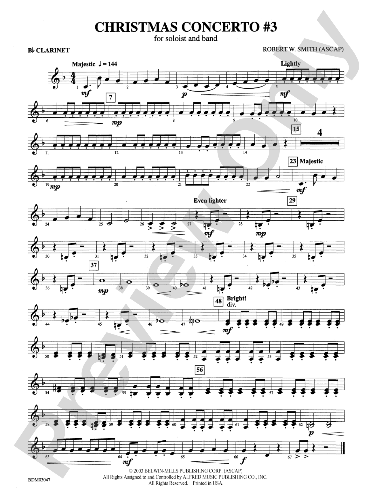 Christmas Concerto #3 (for Soloist and Band): 1st B-flat Clarinet