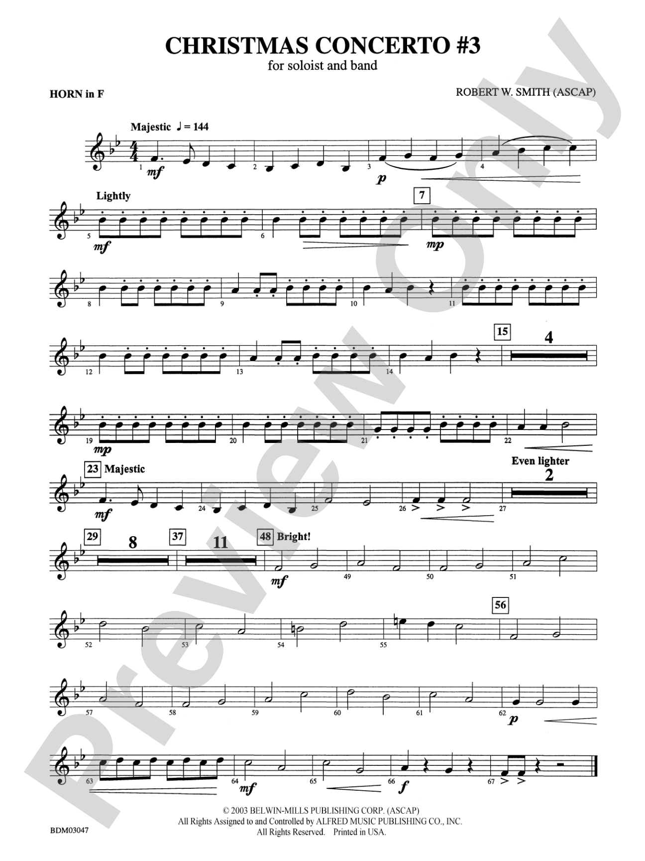 Christmas Concerto #3 (for Soloist and Band): 1st F Horn