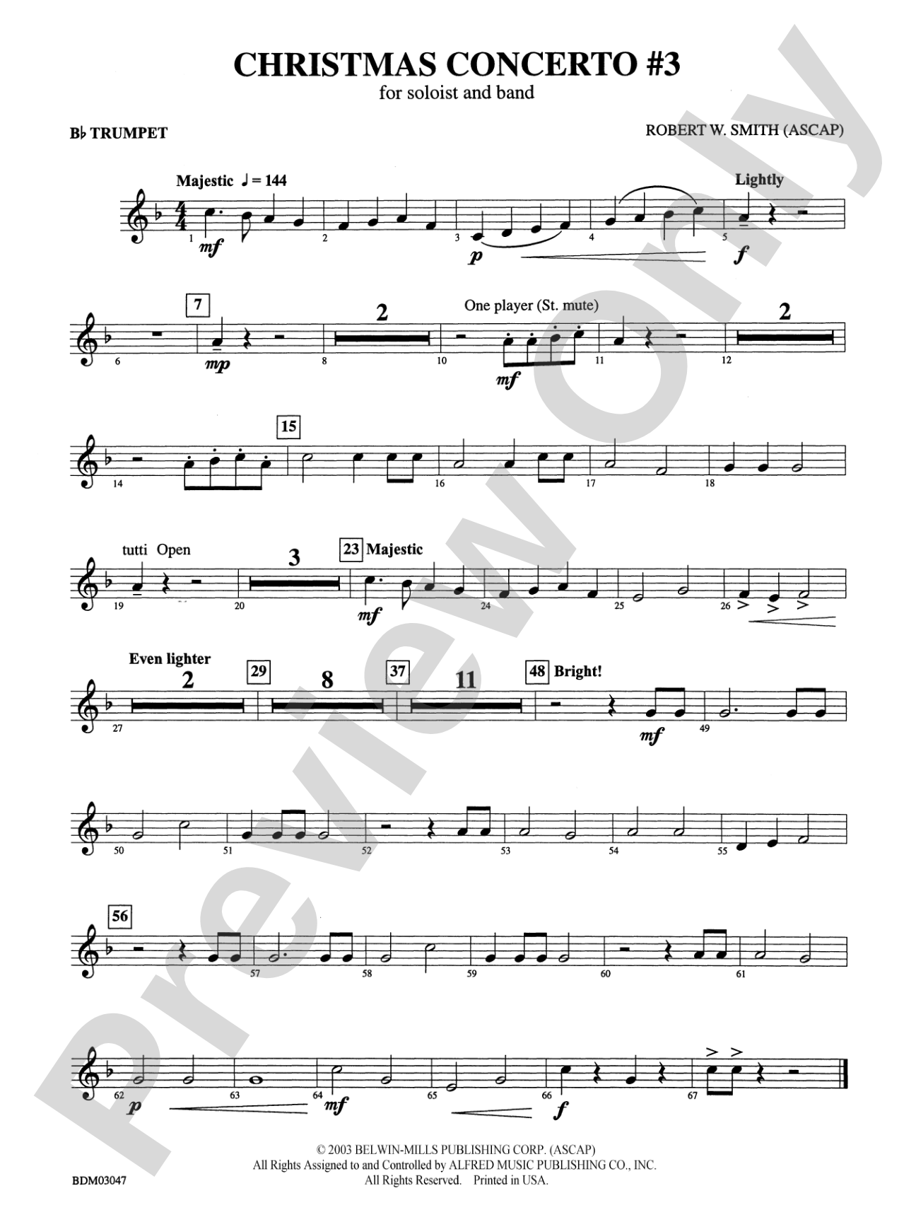 Christmas Concerto #3 (for Soloist and Band): 1st B-flat Trumpet