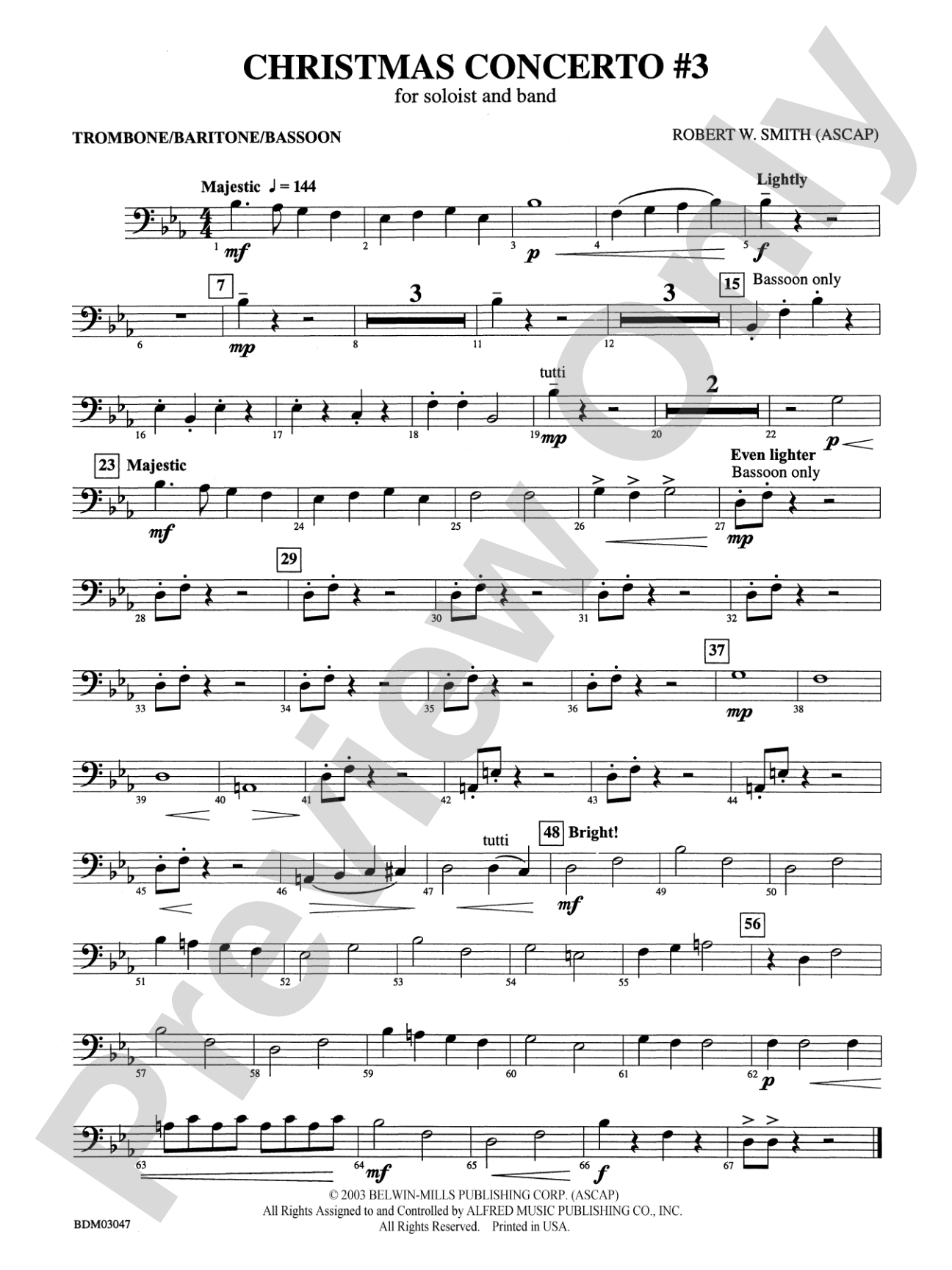 Christmas Concerto #3 (for Soloist and Band): 1st Trombone