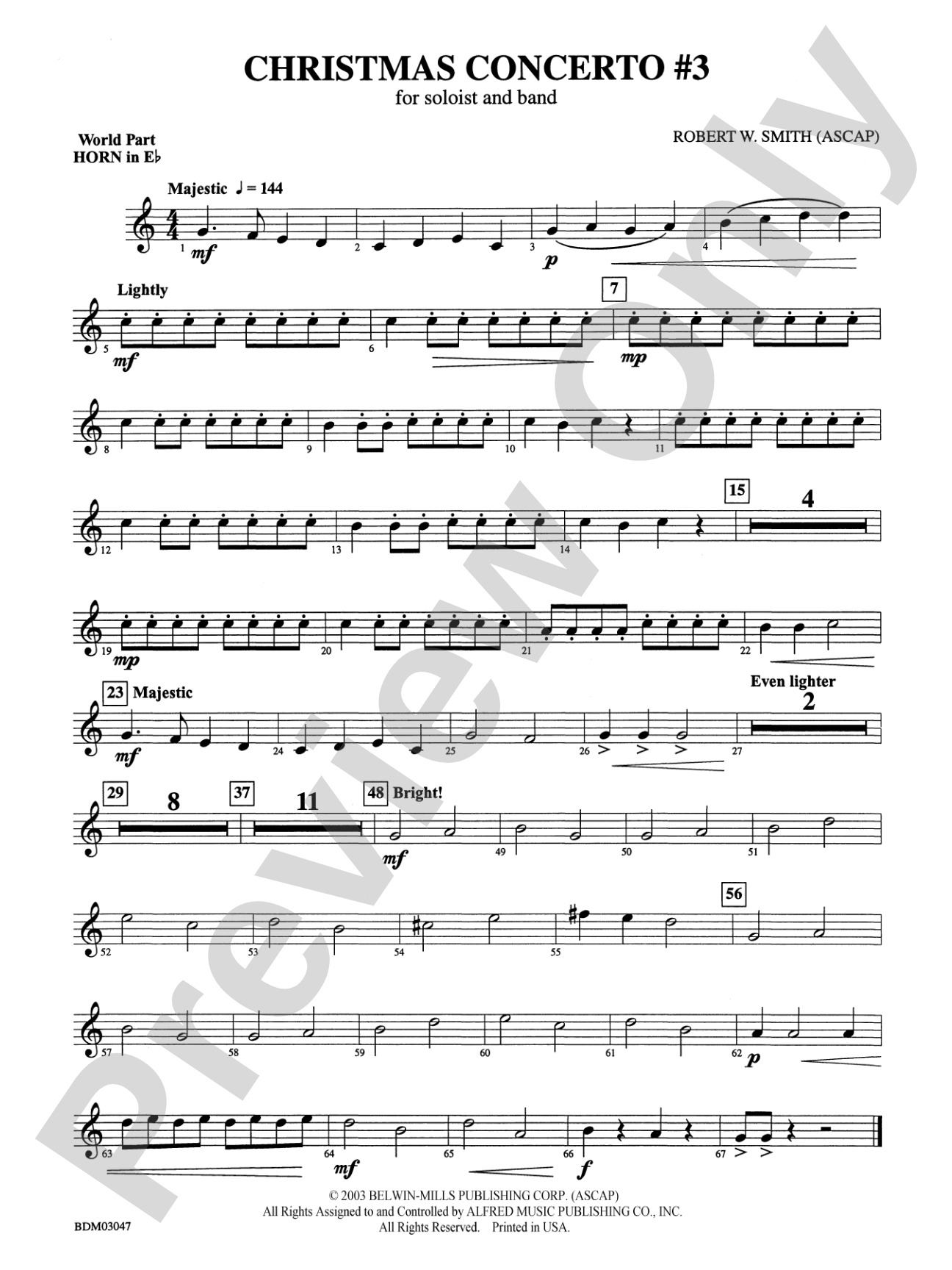 Christmas Concerto #3 (for Soloist and Band): (wp) 1st Horn in E-flat