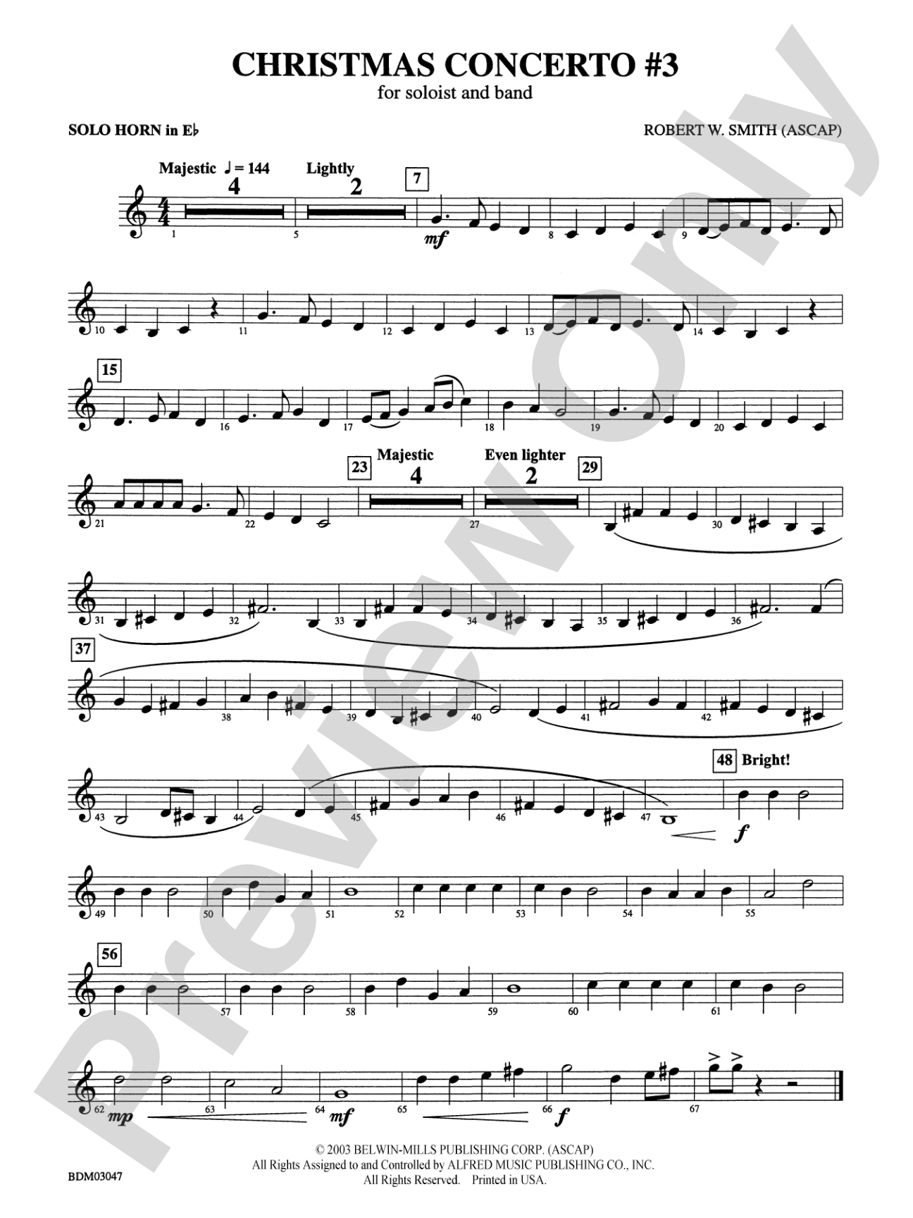 Christmas Concerto #3 (for Soloist and Band): (wp) 1st Horn in E-flat