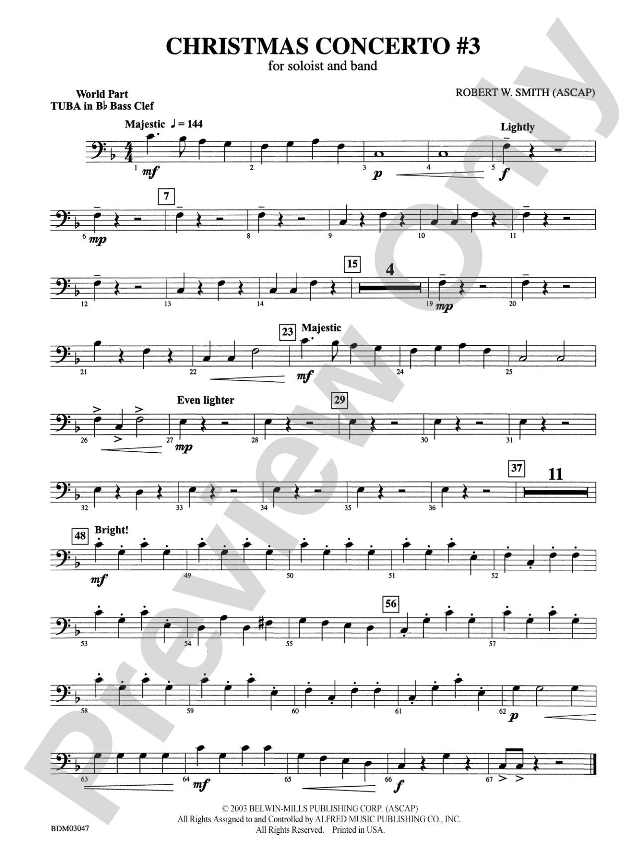 Christmas Concerto #3 (for Soloist and Band): (wp) B-flat Tuba B.C.