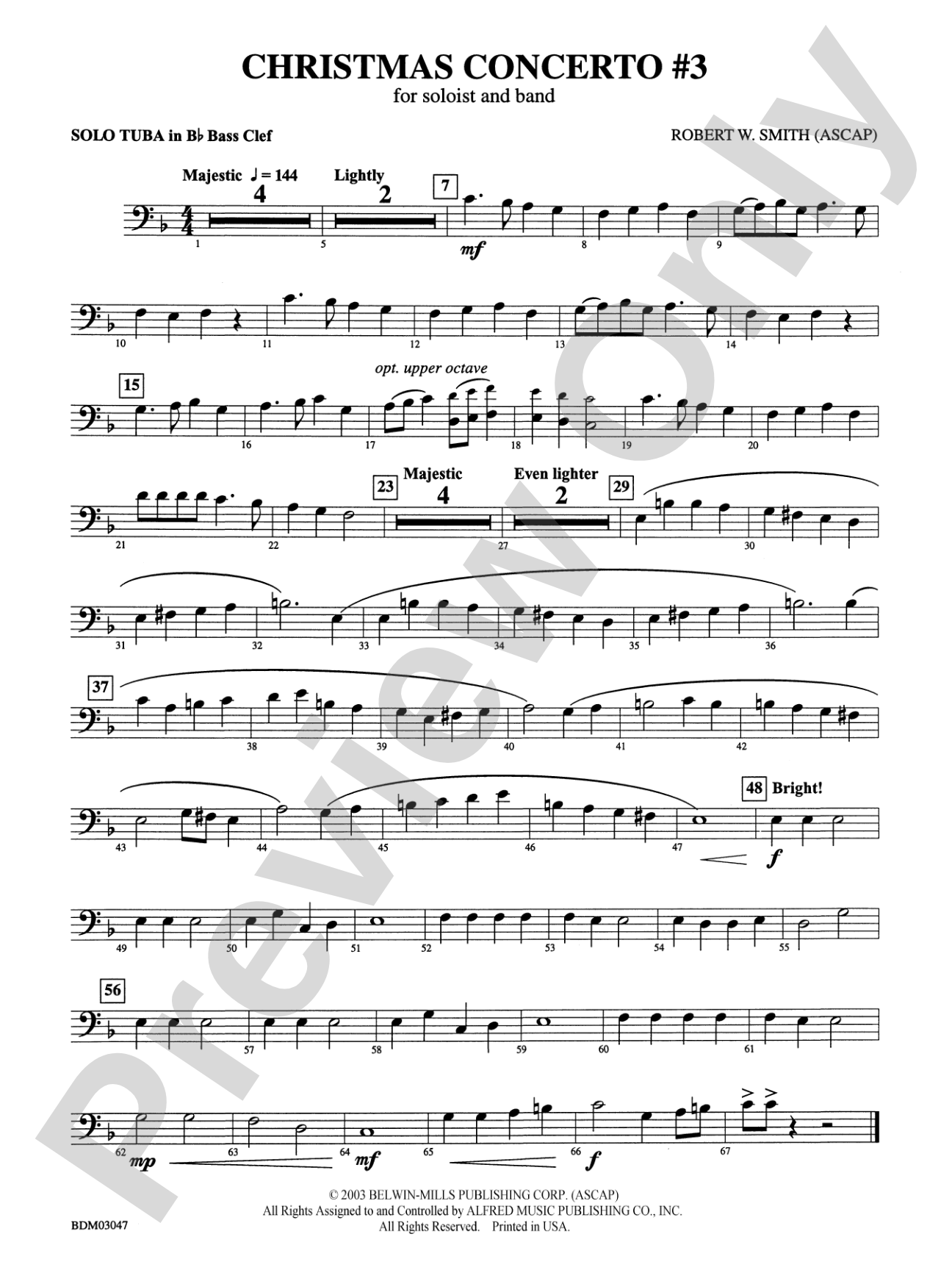 Christmas Concerto #3 (for Soloist and Band): (wp) B-flat Tuba B.C.
