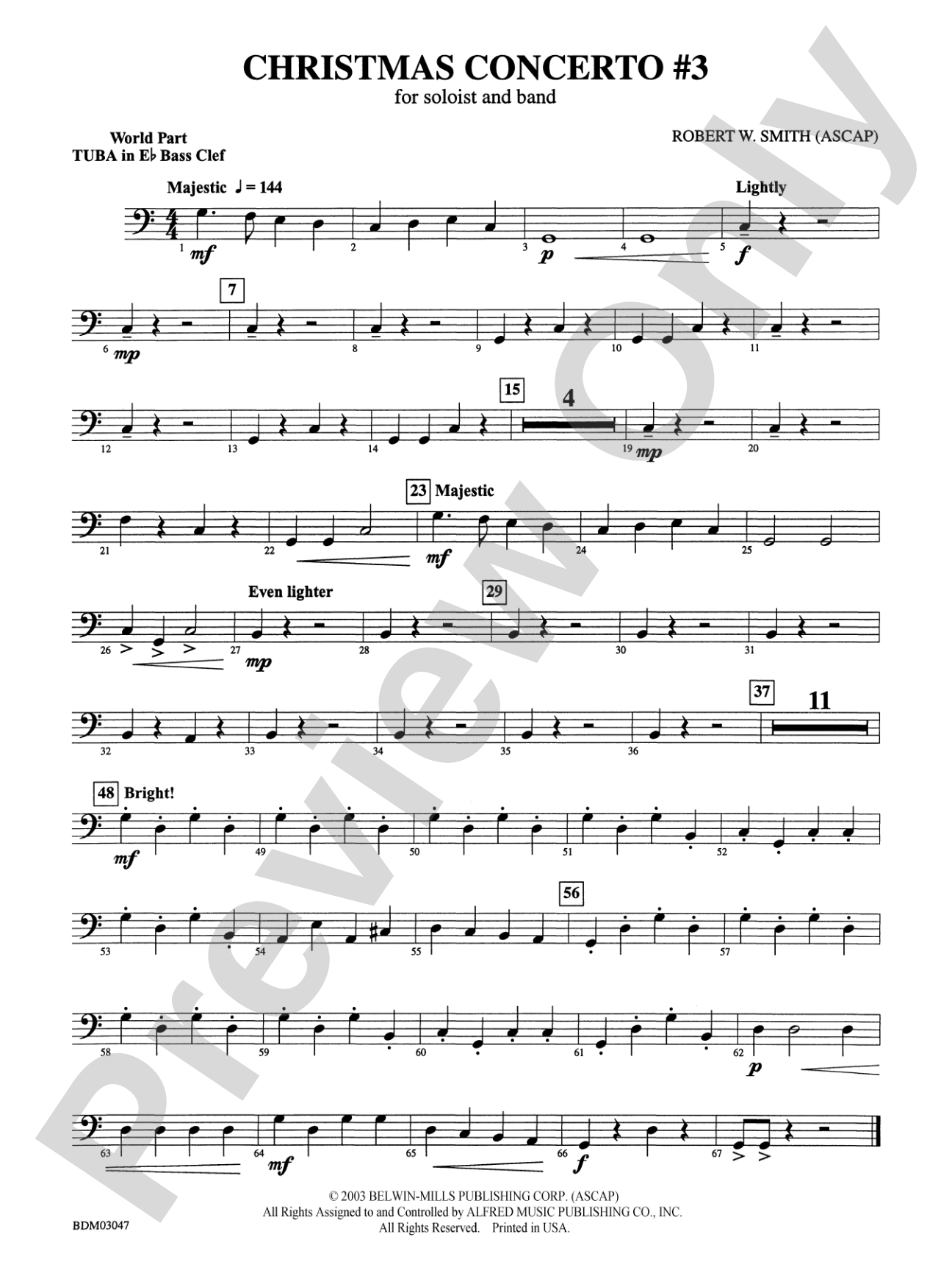 Christmas Concerto #3 (for Soloist and Band): (wp) E-flat Tuba B.C.