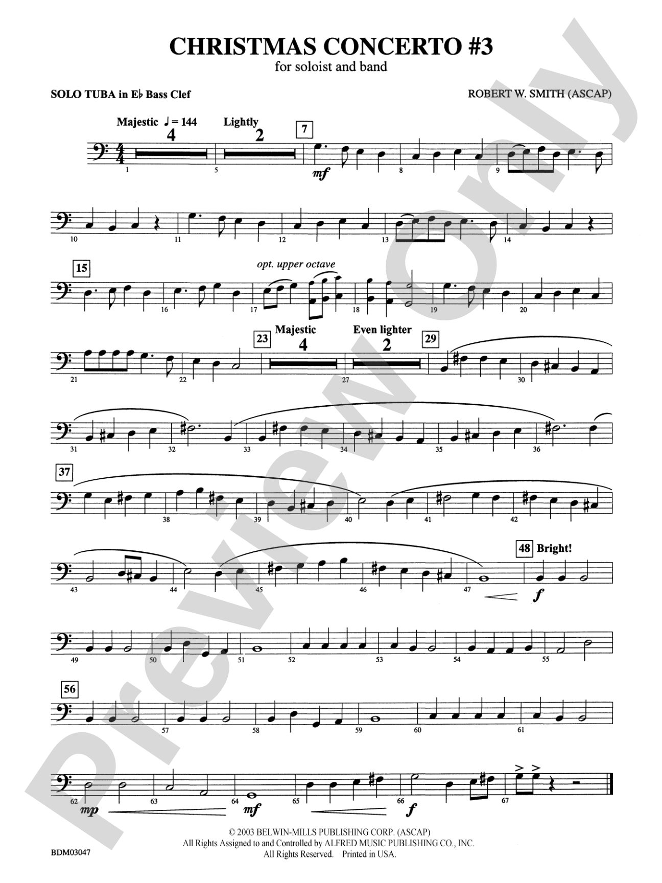 Christmas Concerto #3 (for Soloist and Band): (wp) E-flat Tuba B.C.